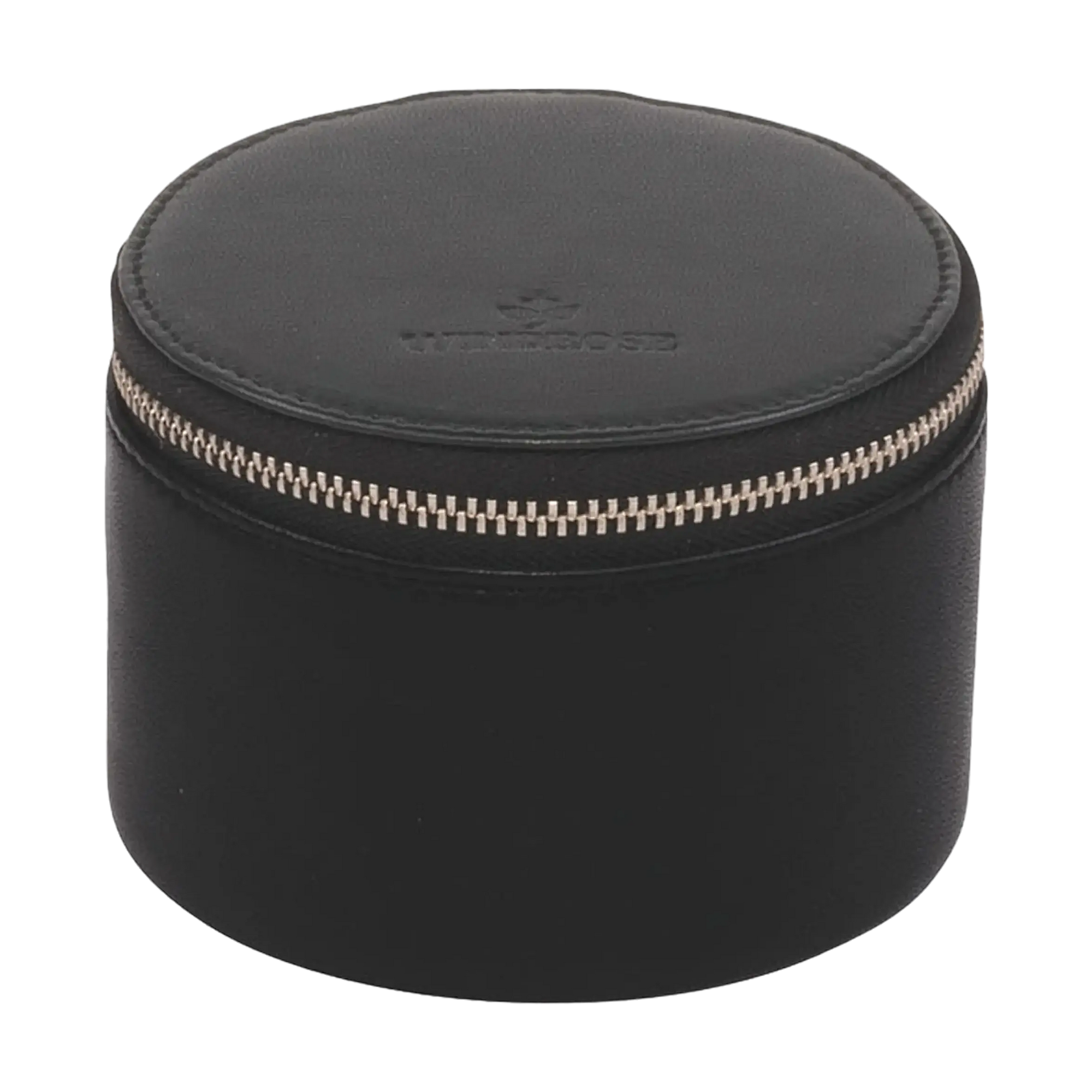 Étui à bijoux rond Nappa / noir (cuir de vachette pleine fleur)