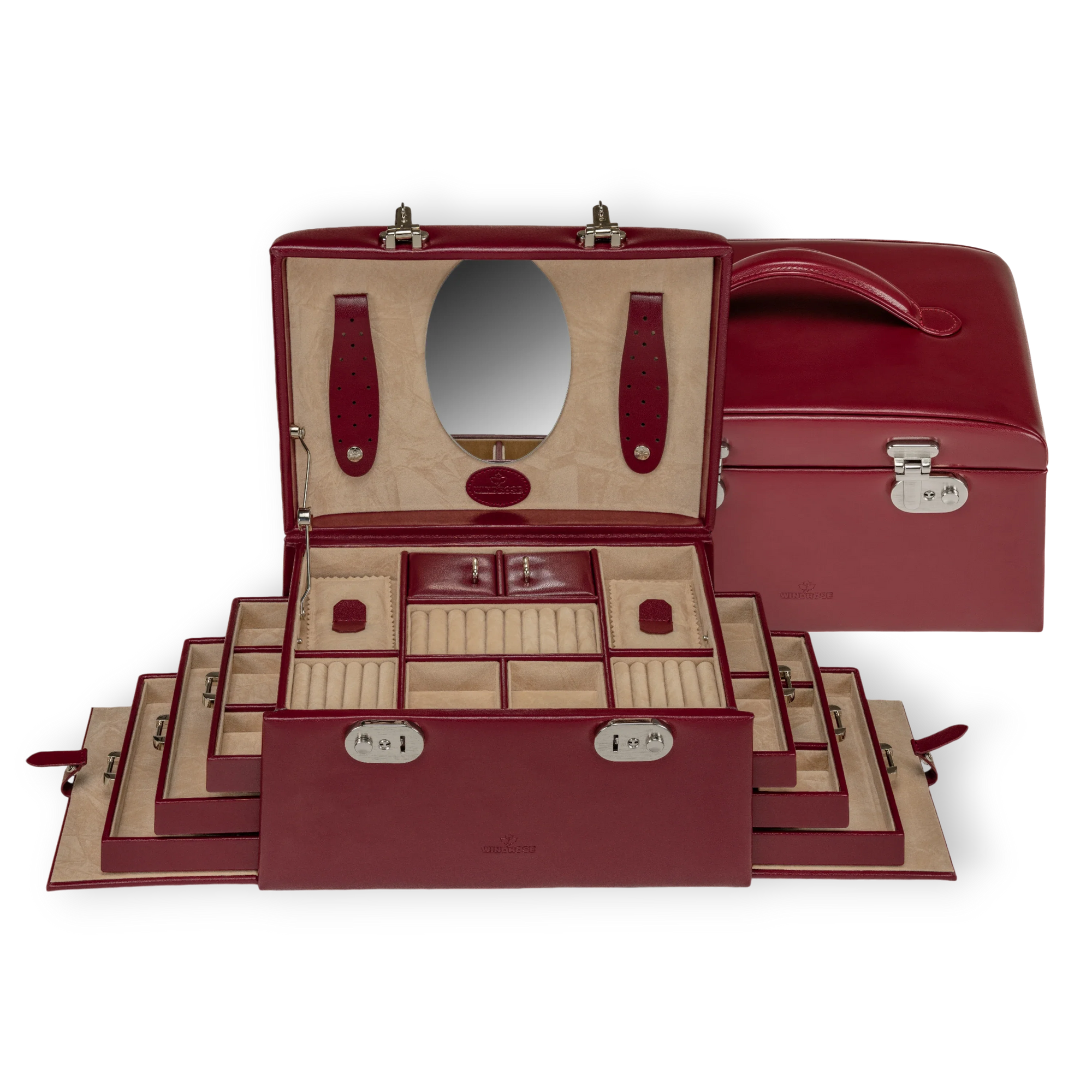 Coffret à bijoux Merino / rouge