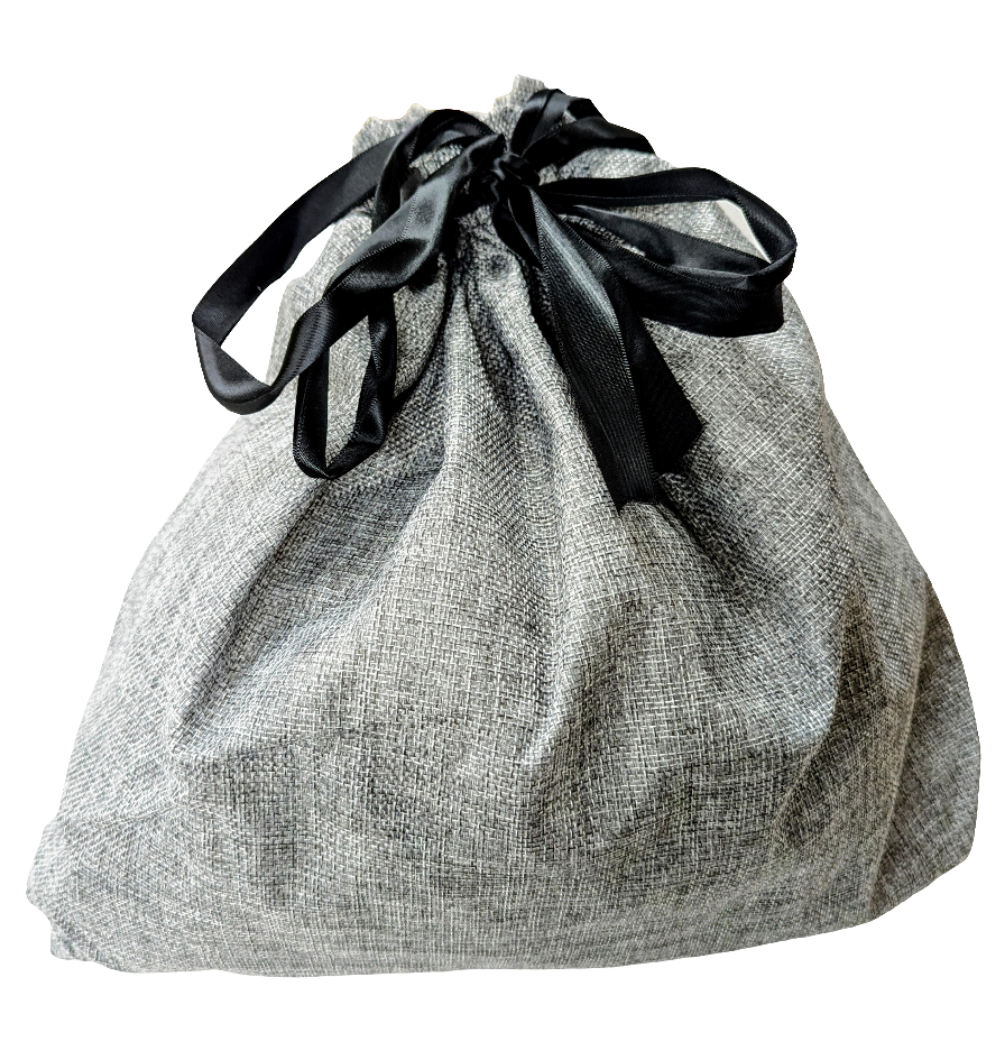 Schicker Geschenkesack mit schwarzen Schleifen