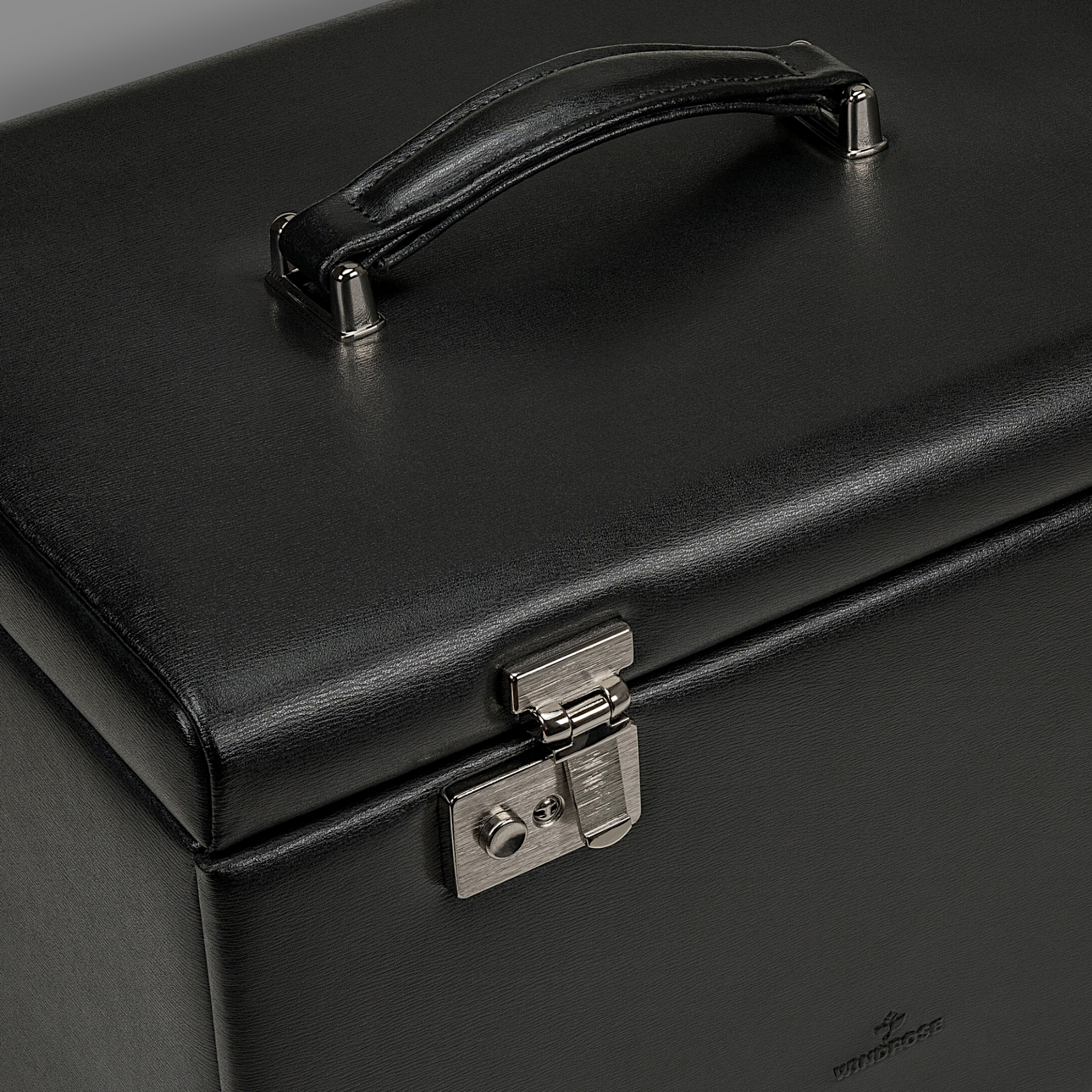 Schmuck-/Uhrenkoffer mit Einsatz (als seperates Etui verwendbar) Ambiance / schwarz (Leder)