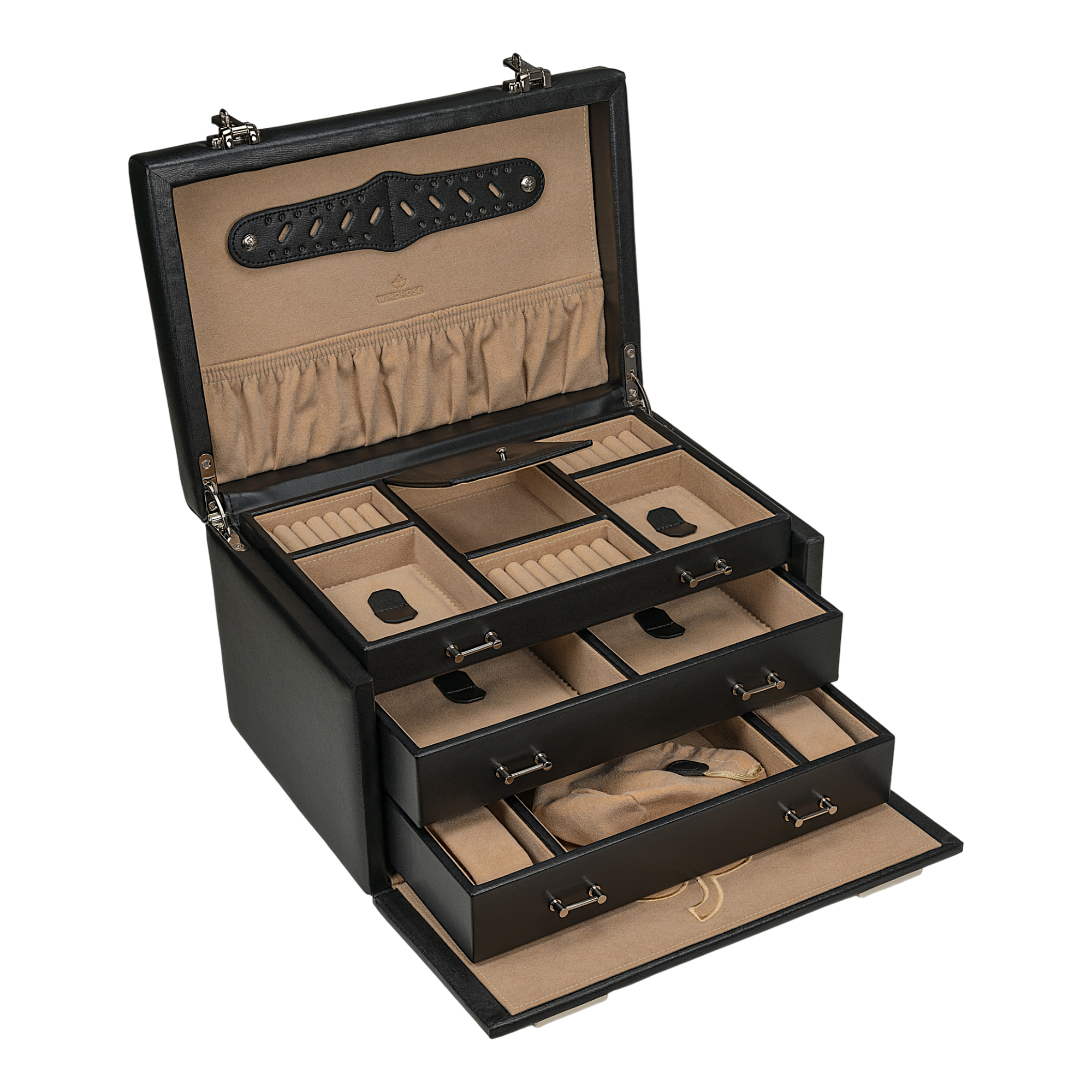 Coffret à bijoux/montres Ambiance / noir (cuir)