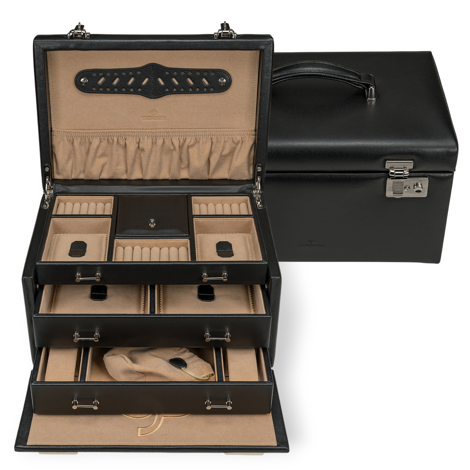 Coffret à bijoux/montres Ambiance / noir (cuir)