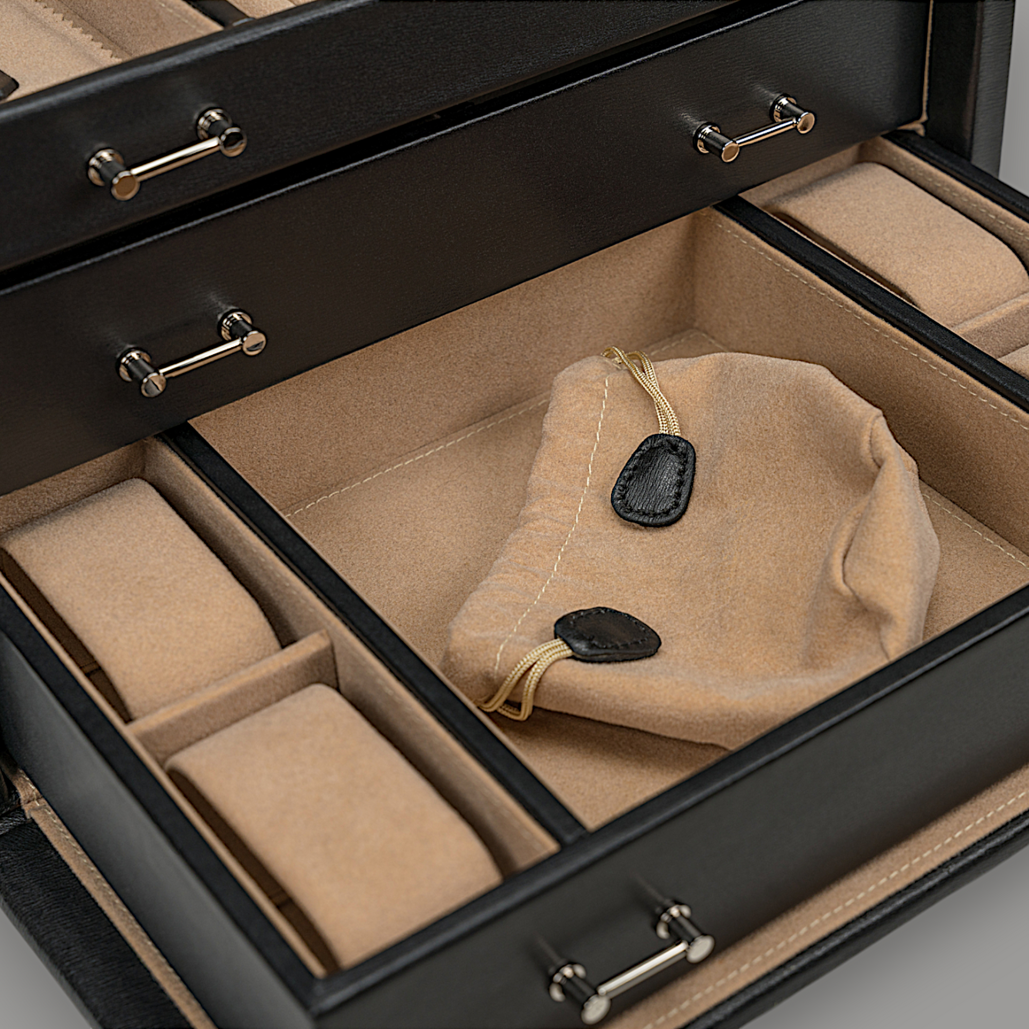 Coffret à bijoux/montres Ambiance / noir (cuir)