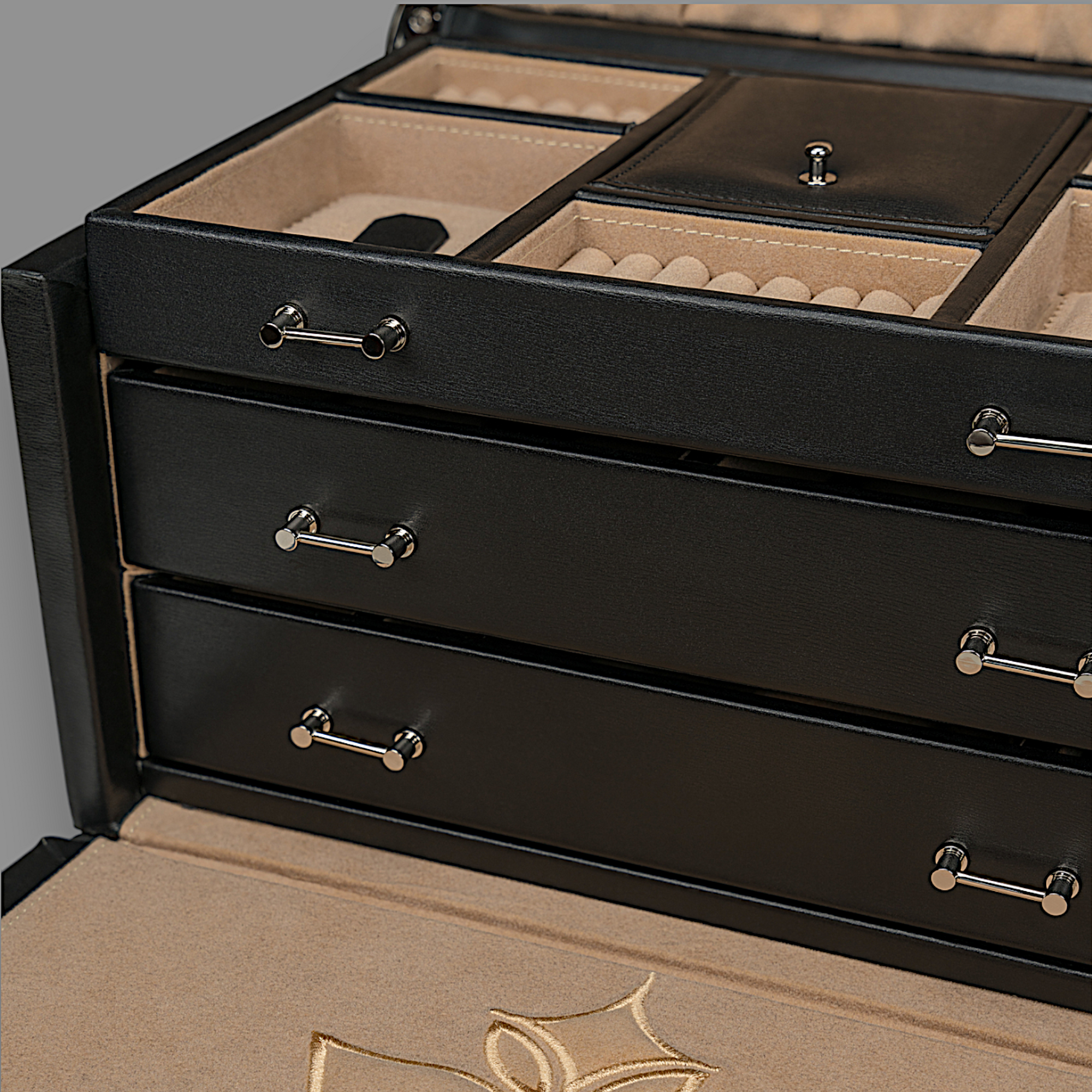 Coffret à bijoux/montres Ambiance / noir (cuir)