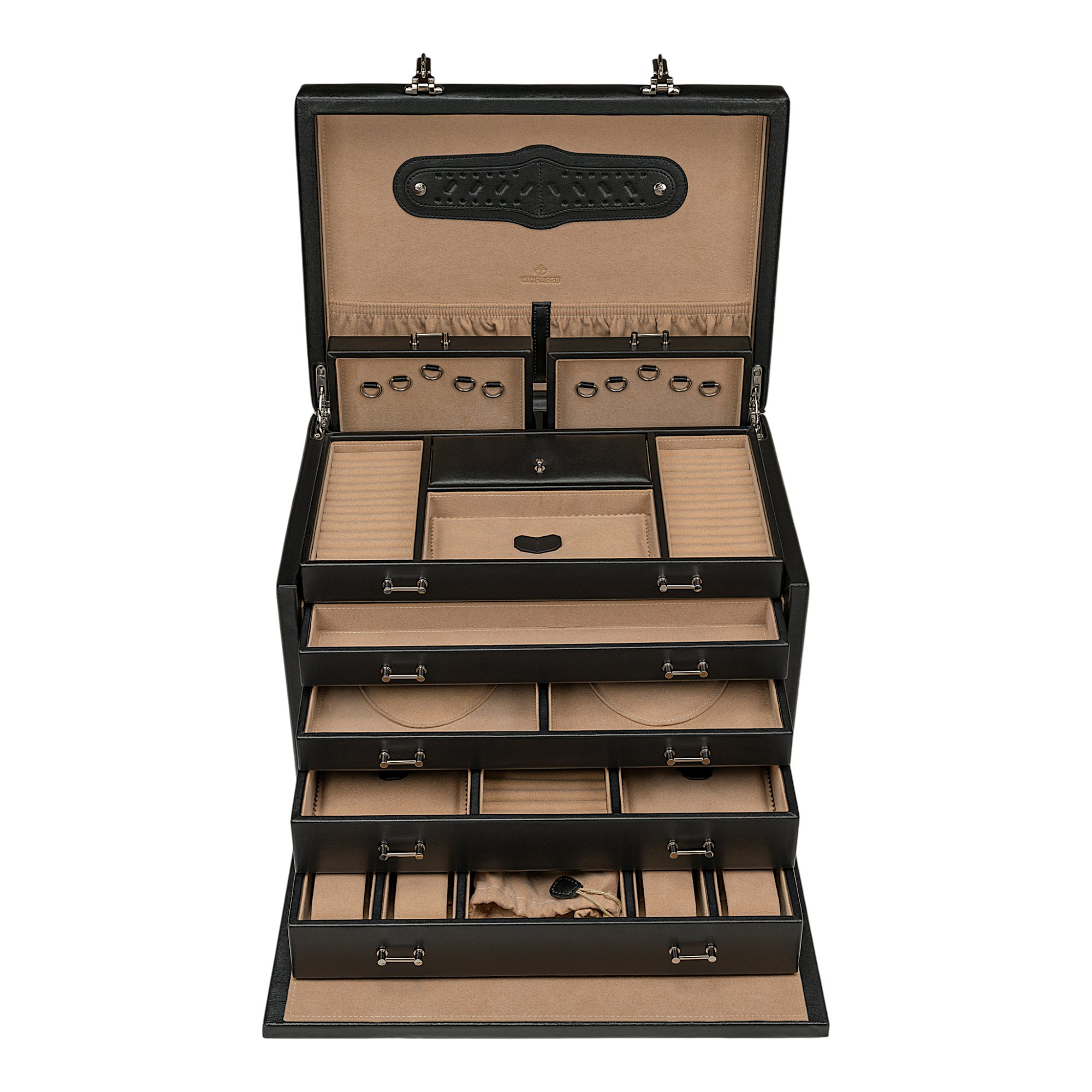 Portagioie/orologio Ambiance / nero (pelle)