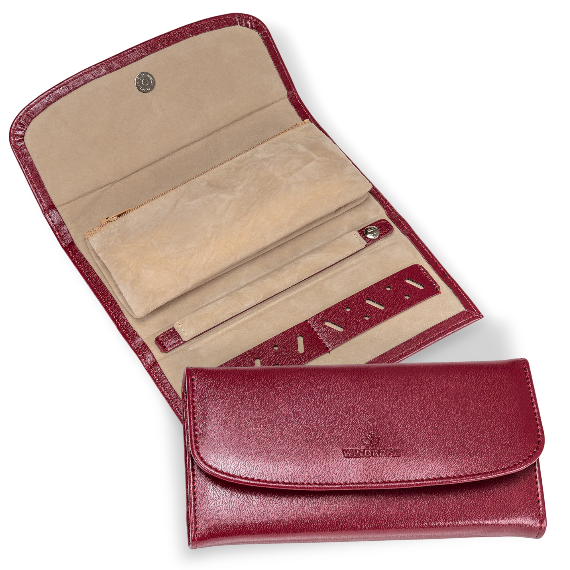 Borsa per gioielli in merino / rosso