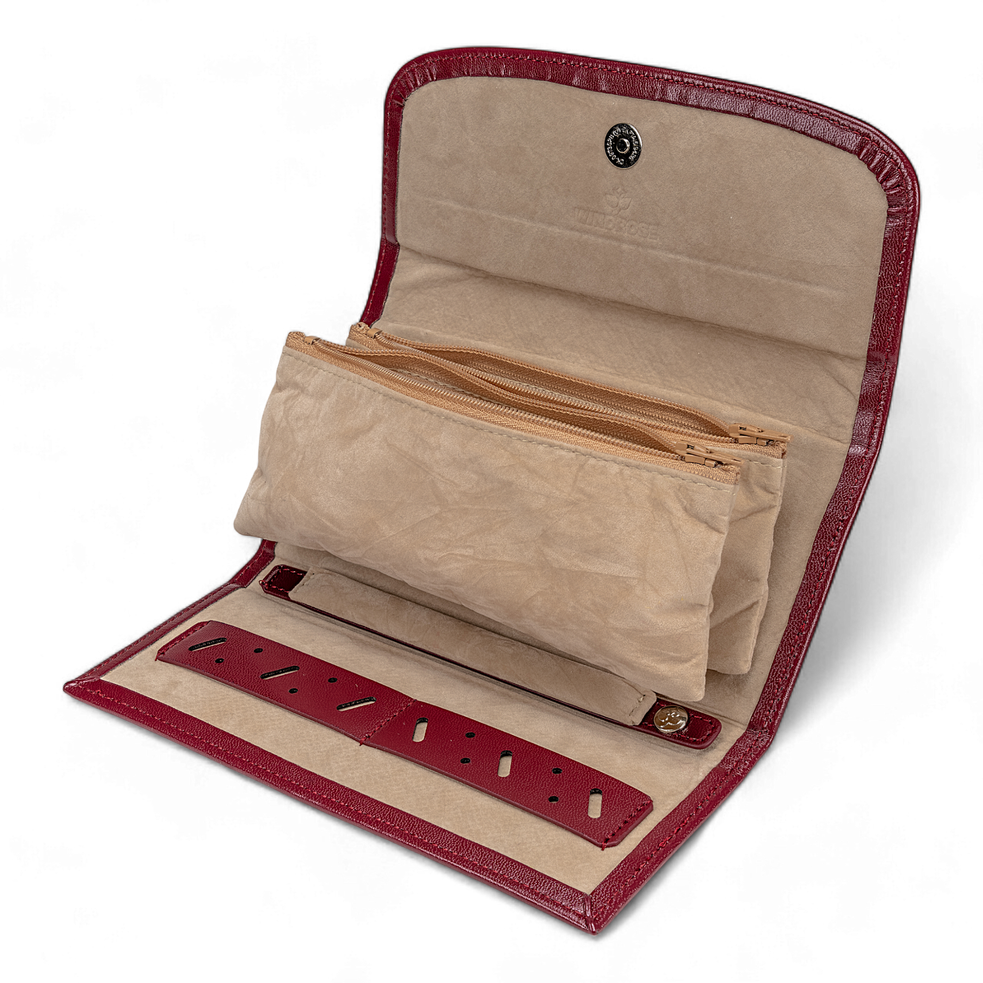 Borsa per gioielli in merino / rosso