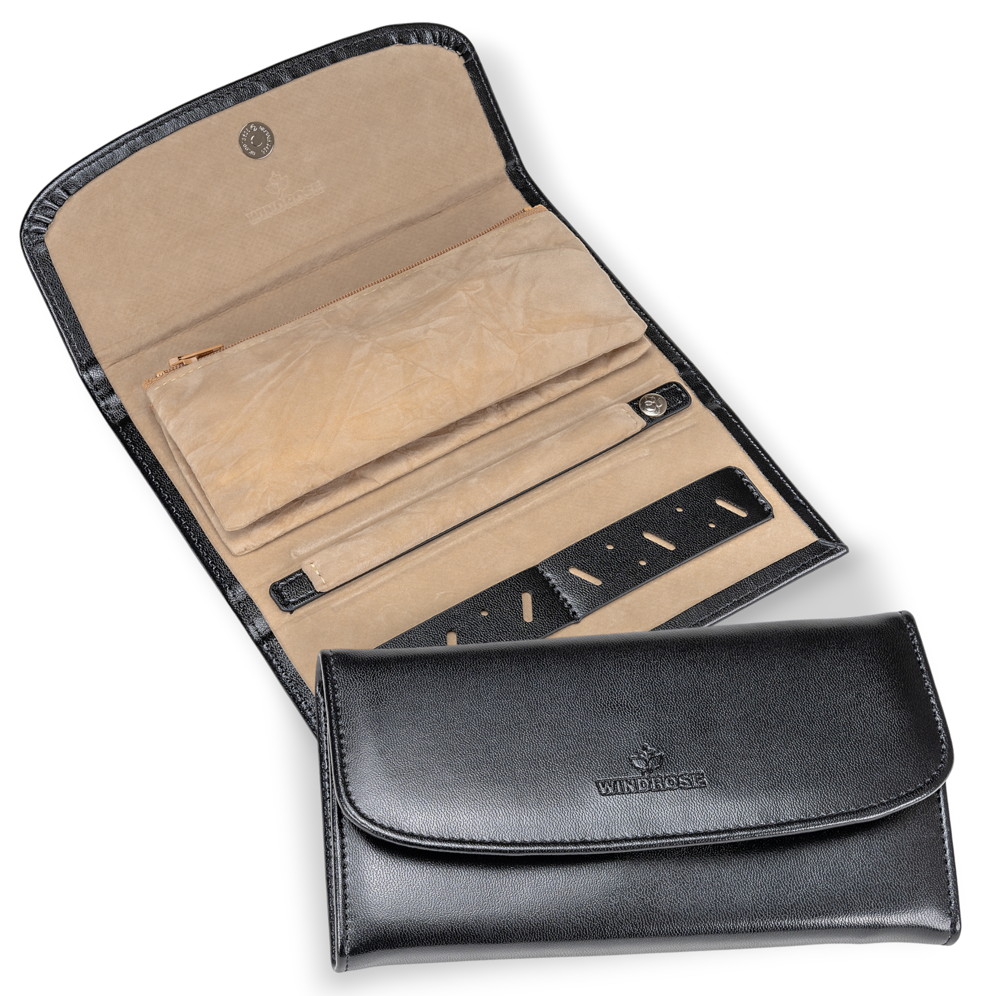 Borsa per gioielli in merino / nero