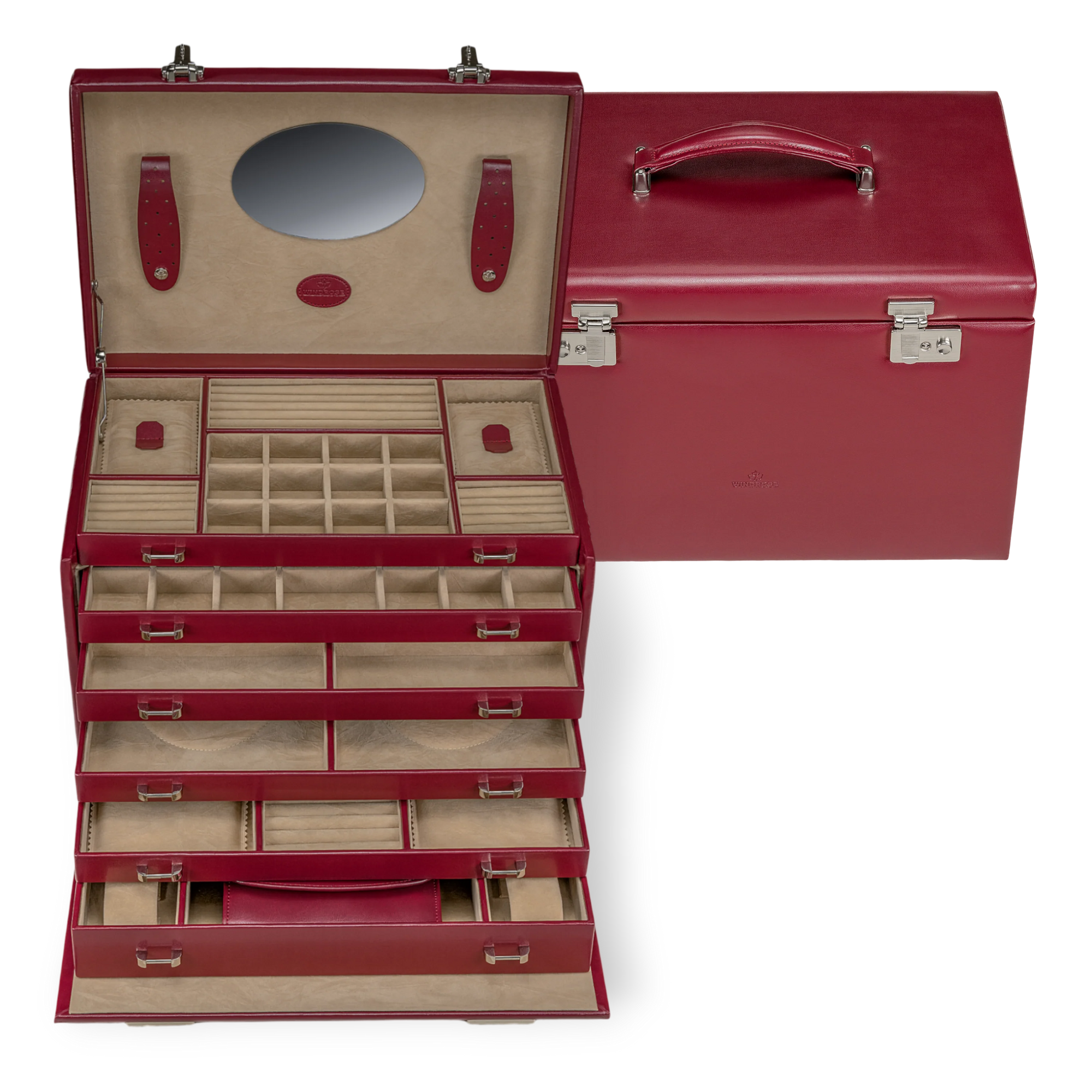 Portagioie XXL con borsa portagioie integrata Merino / rosso