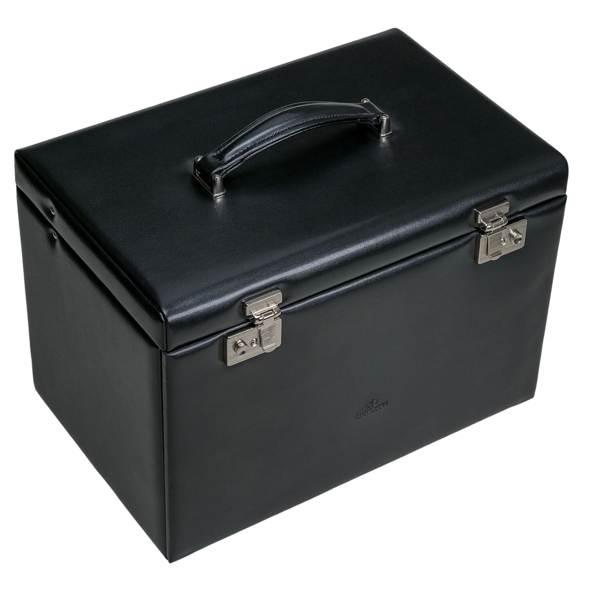 Coffret à bijoux XXL avec pochette à bijoux intégrée Mérinos / noir