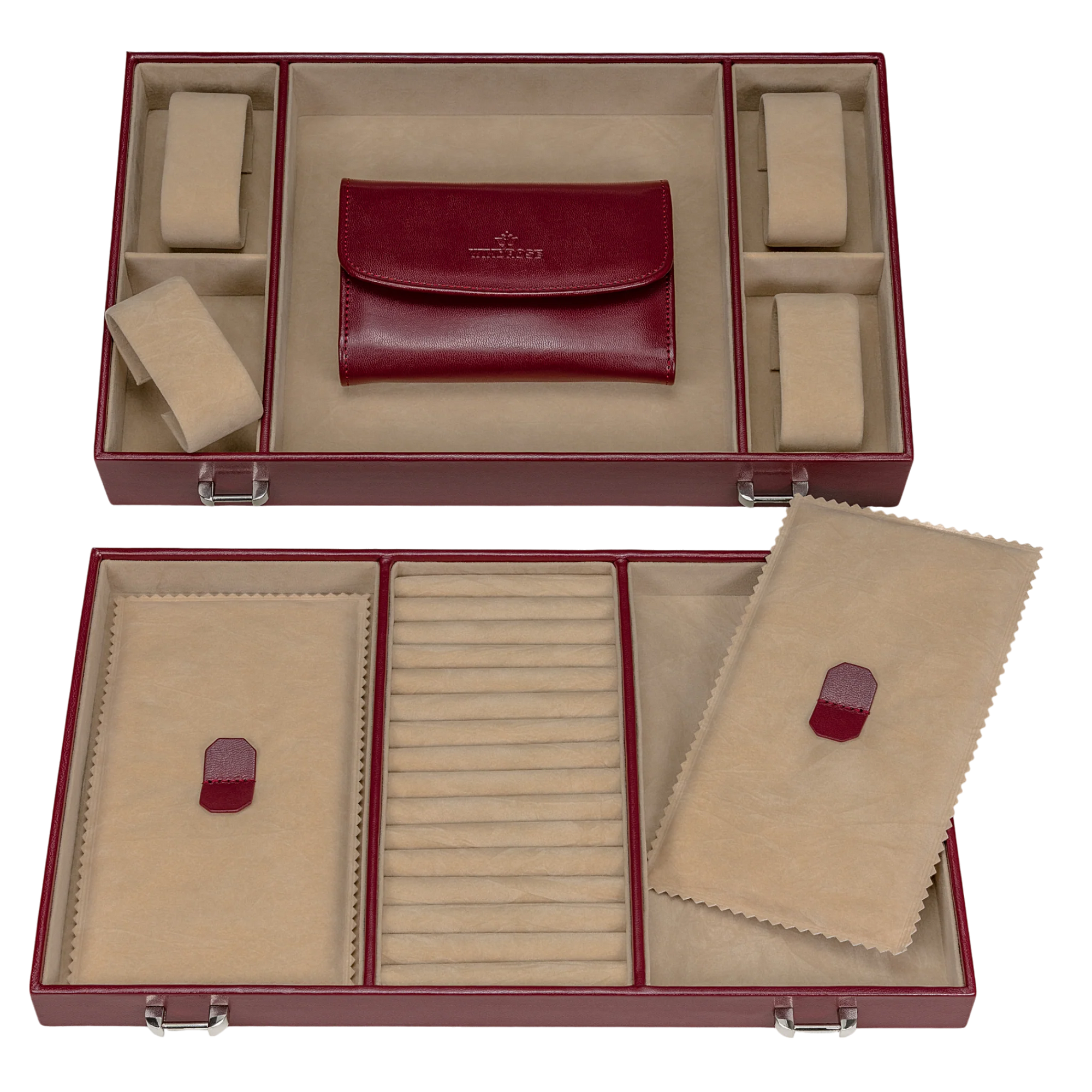 Portagioie XXL con borsa portagioie integrata Merino / rosso