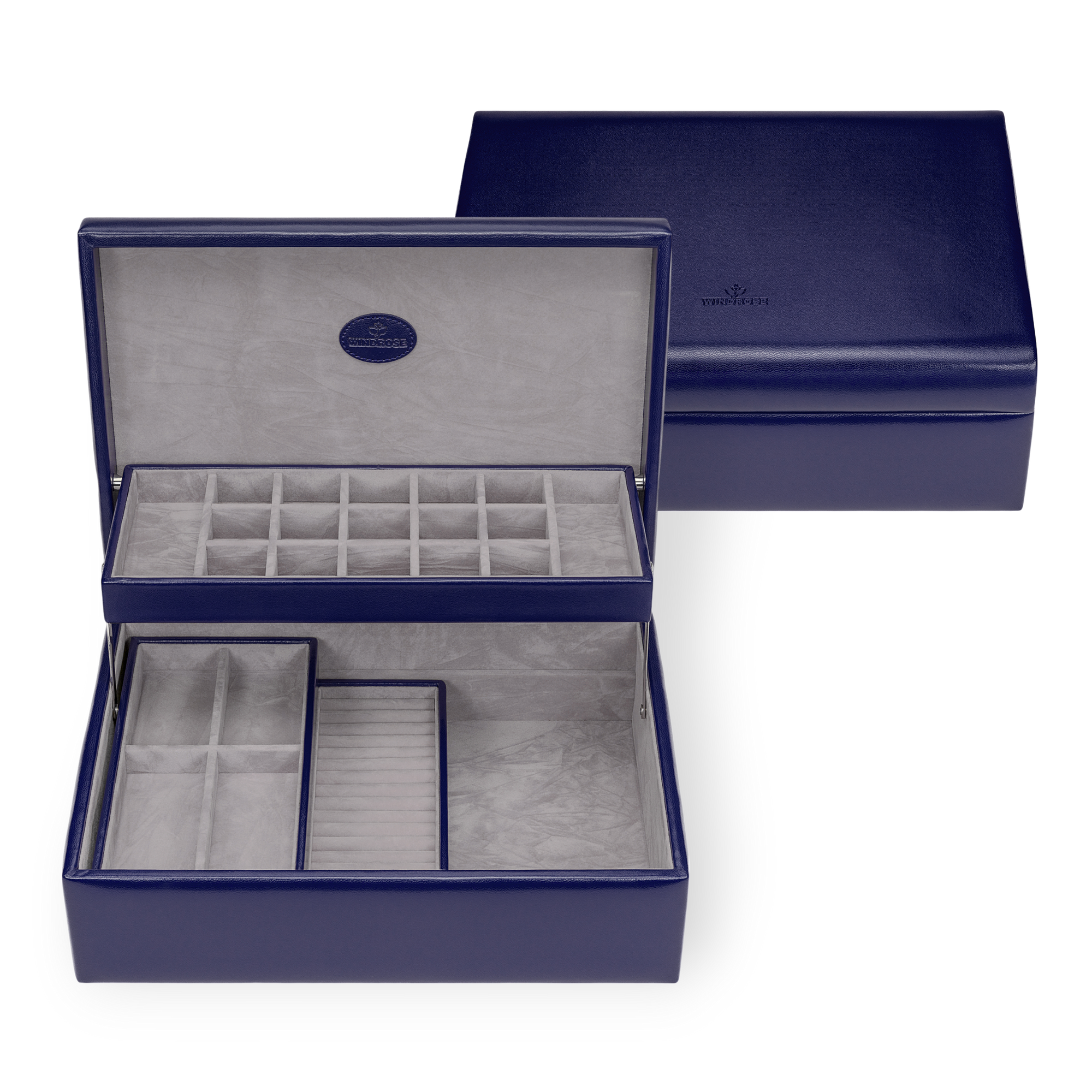 Boîte à breloques avec 2 inserts amovibles Merino Moda / bleu foncé
