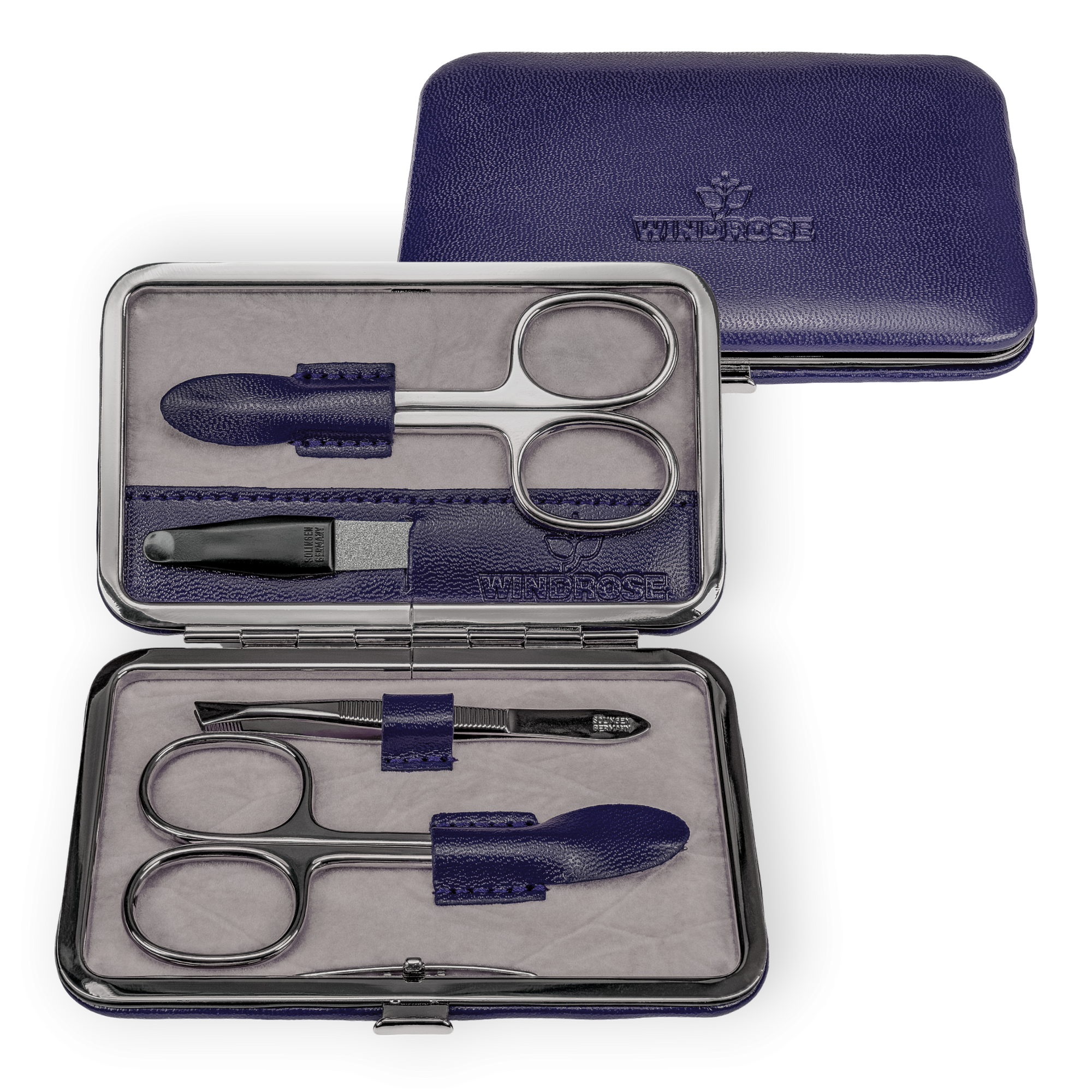 Astuccio per manicure da 4 pezzi Merino Moda / blu scuro