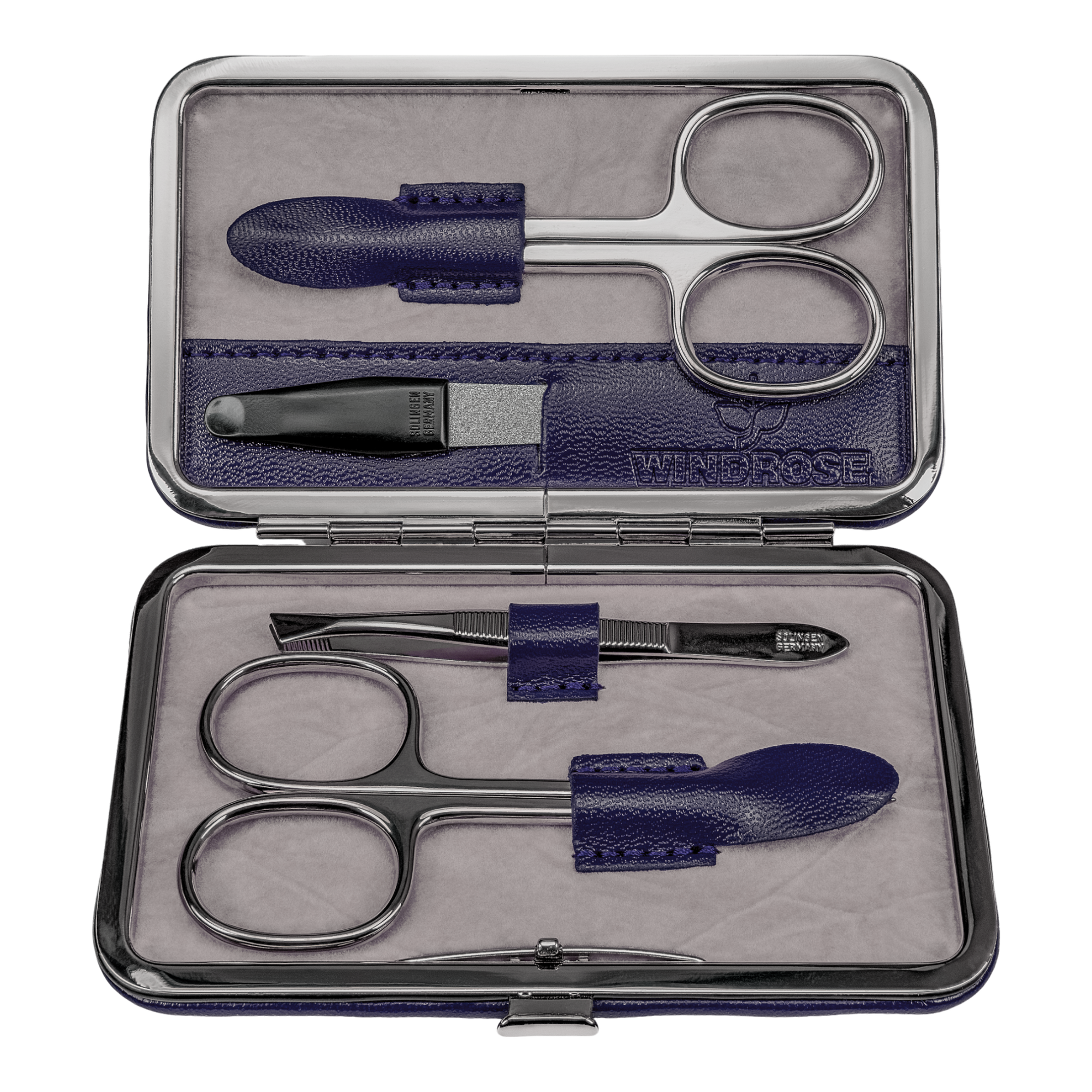 Astuccio per manicure da 4 pezzi Merino Moda / blu scuro