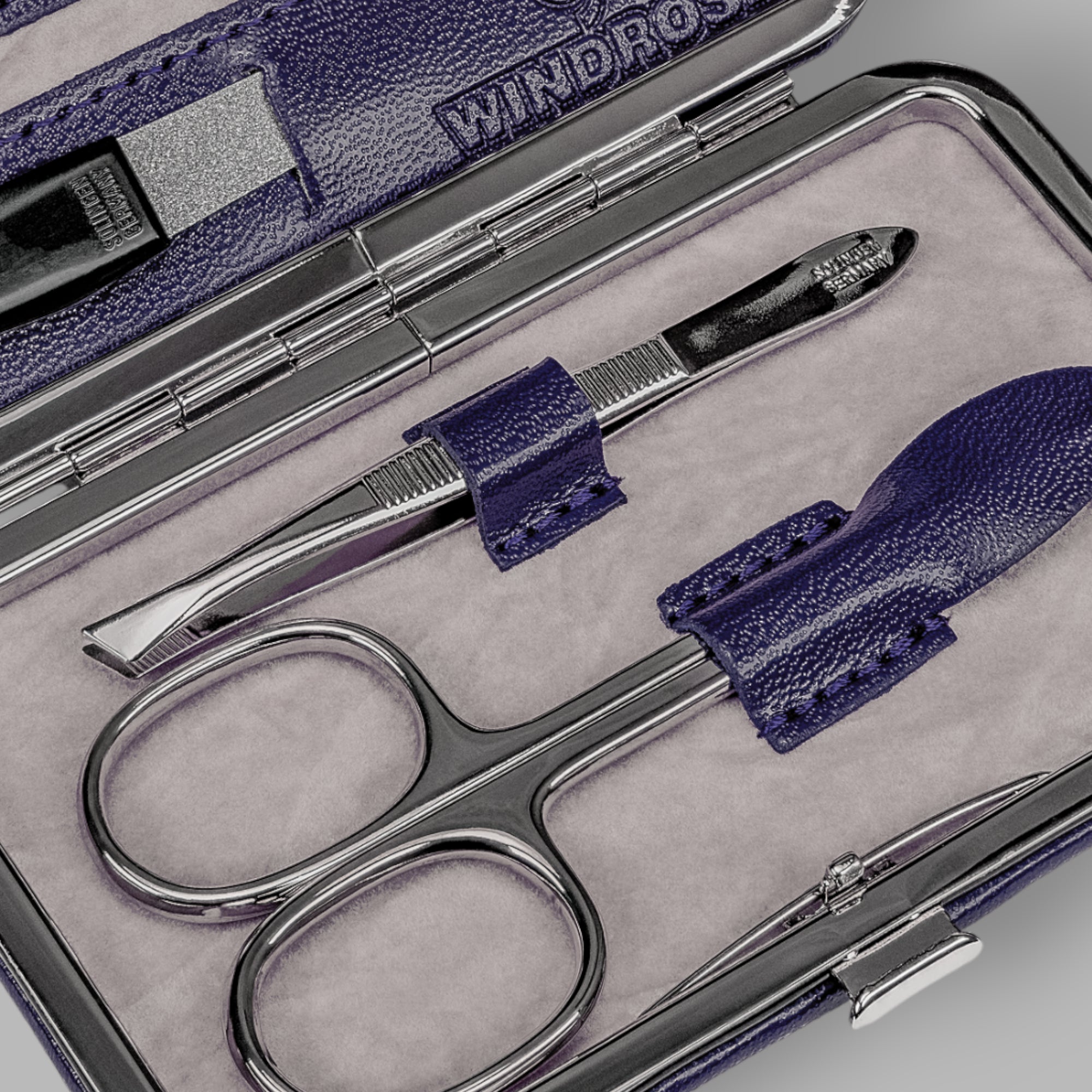 Astuccio per manicure da 4 pezzi Merino Moda / blu scuro
