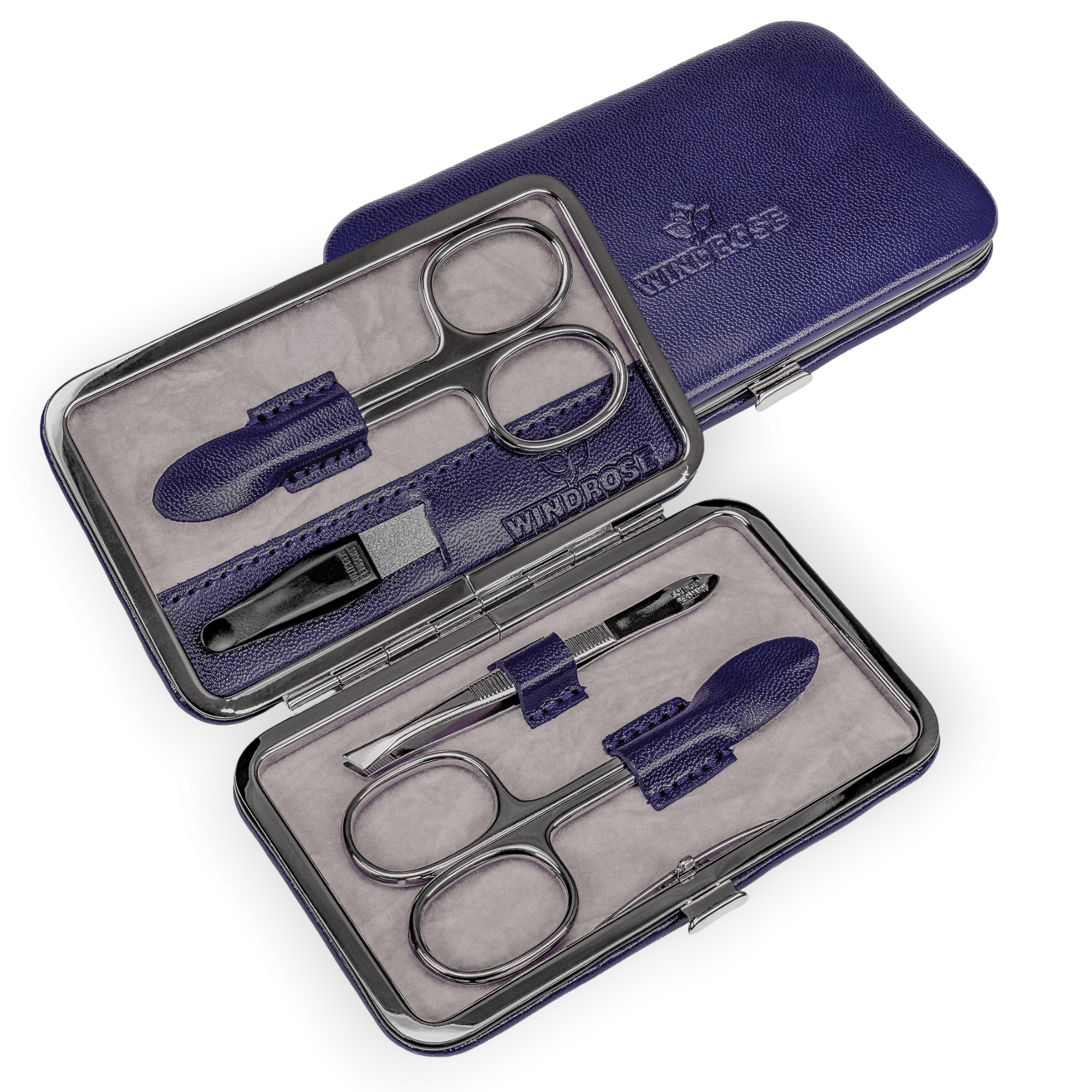 Astuccio per manicure da 4 pezzi Merino Moda / blu scuro
