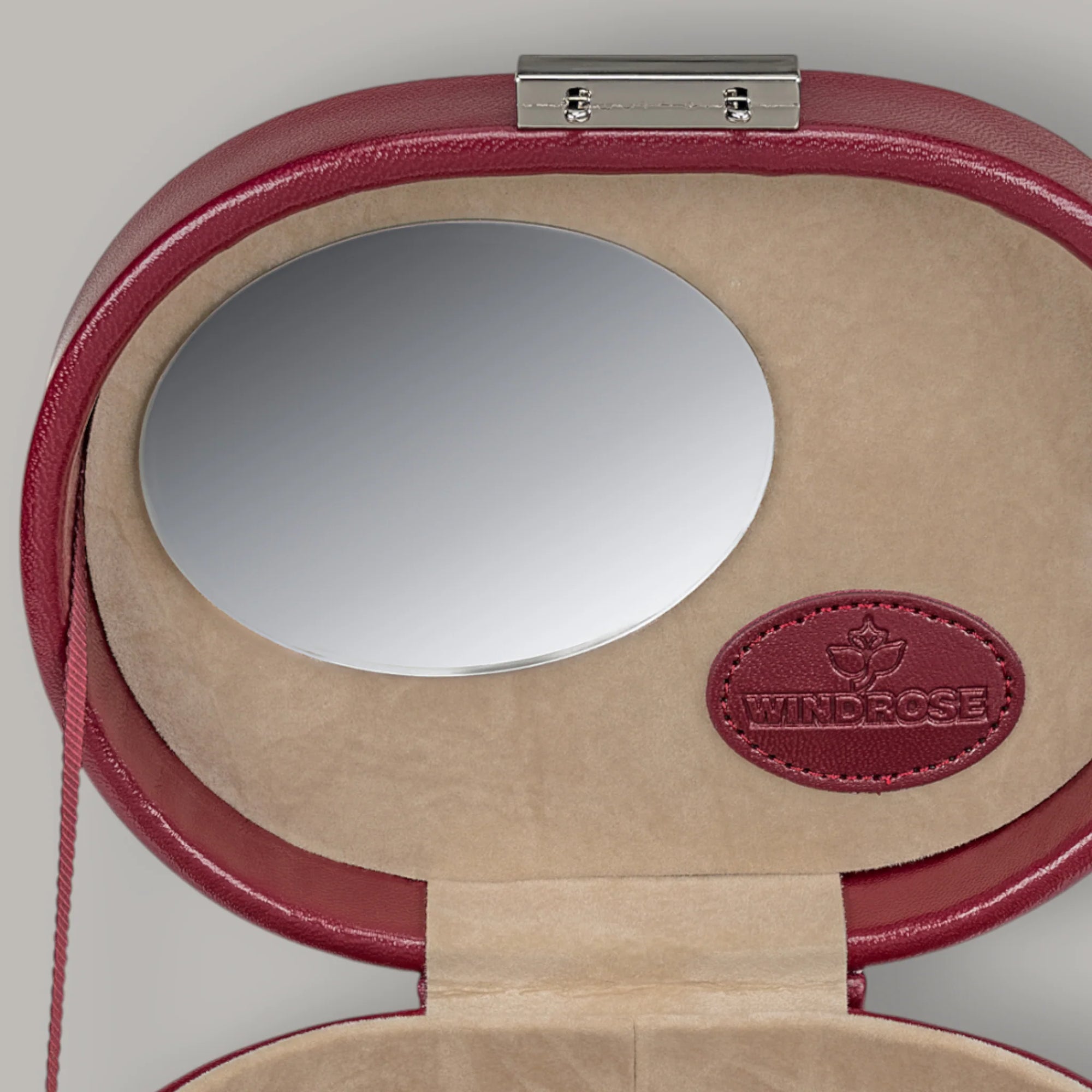 Piccolo portagioie con inserto (utilizzabile come custodia da viaggio separata) Merino / rosso