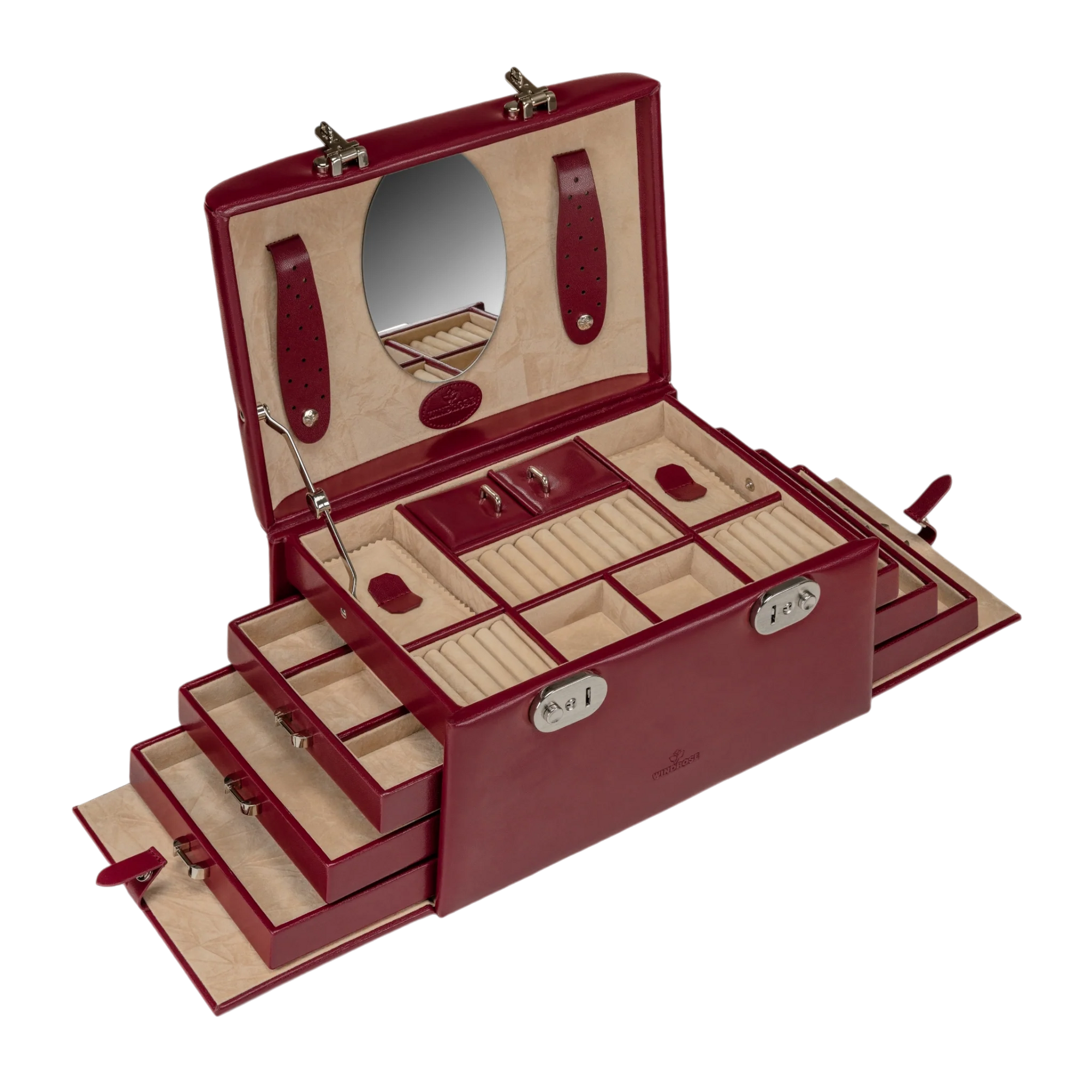 Coffret à bijoux Merino / rouge