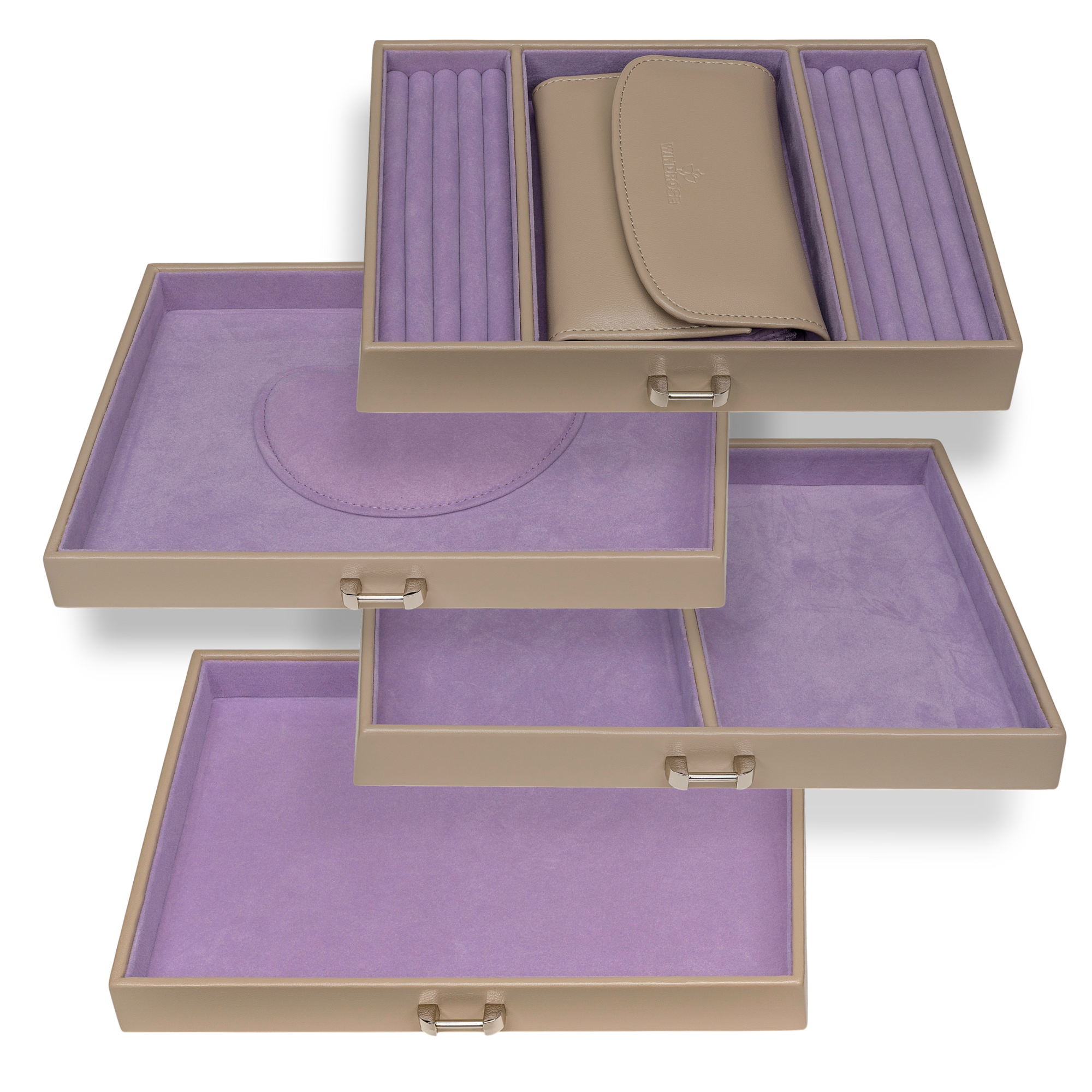 Coffret à bijoux avec pochette à bijoux intégrée Merino Moda / beige