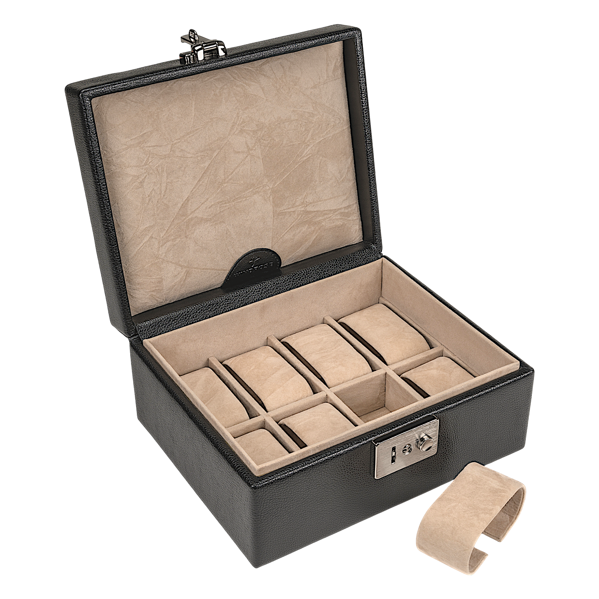 Scatola per orologi Beluga / nero (pelle)