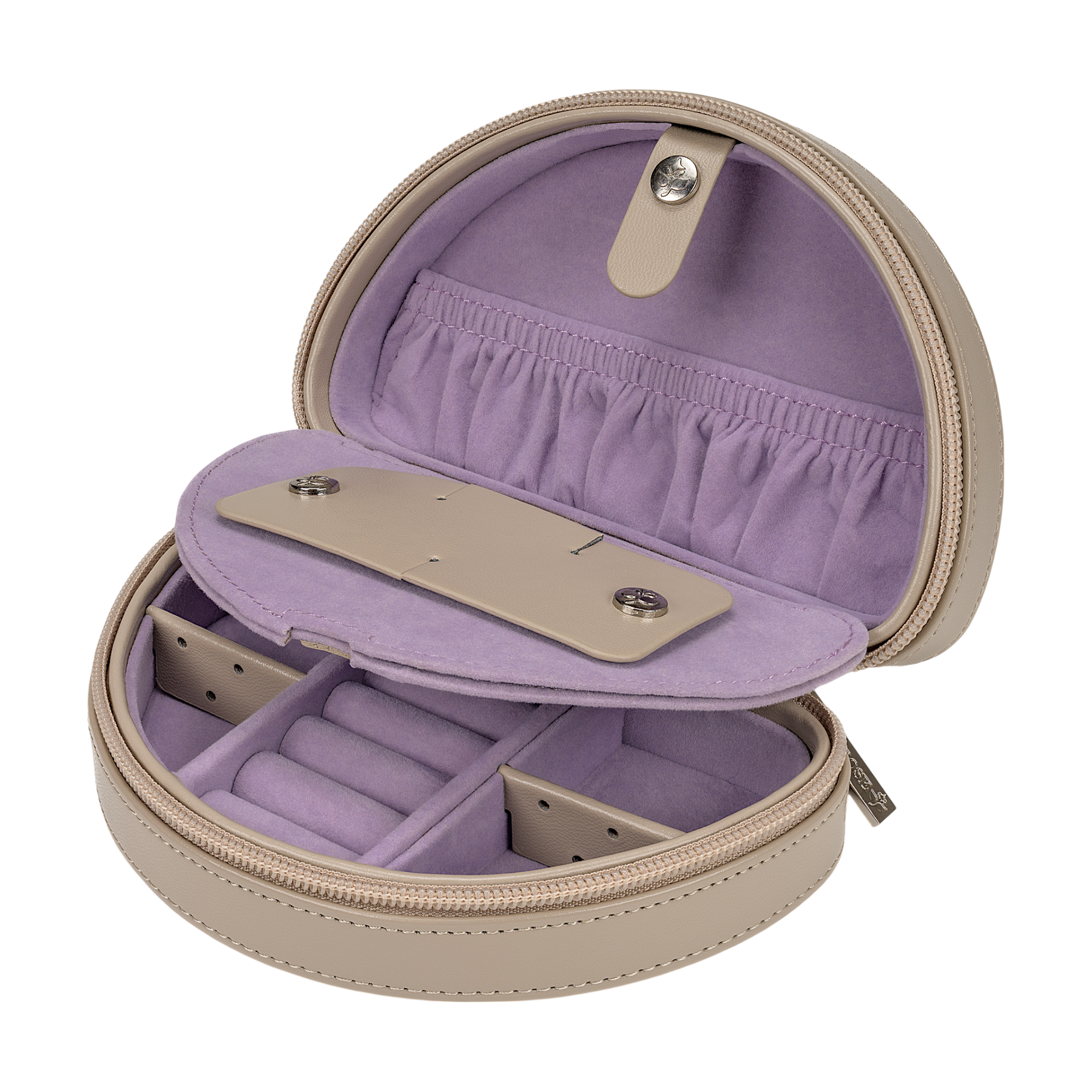 Petite boîte à bijoux avec fermeture éclair Merino Moda / beige