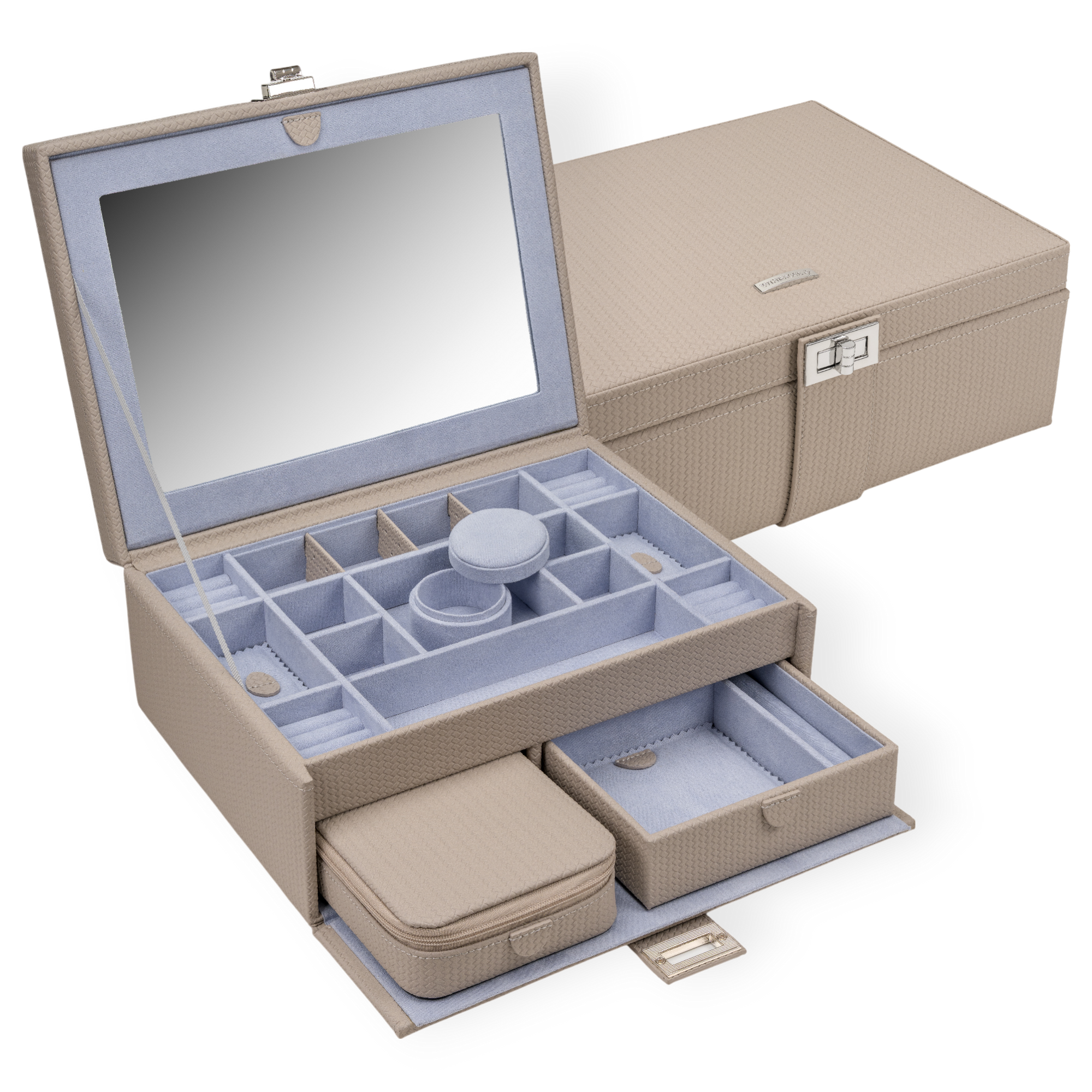Coffret à bijoux L avec insert Corbello / taupe