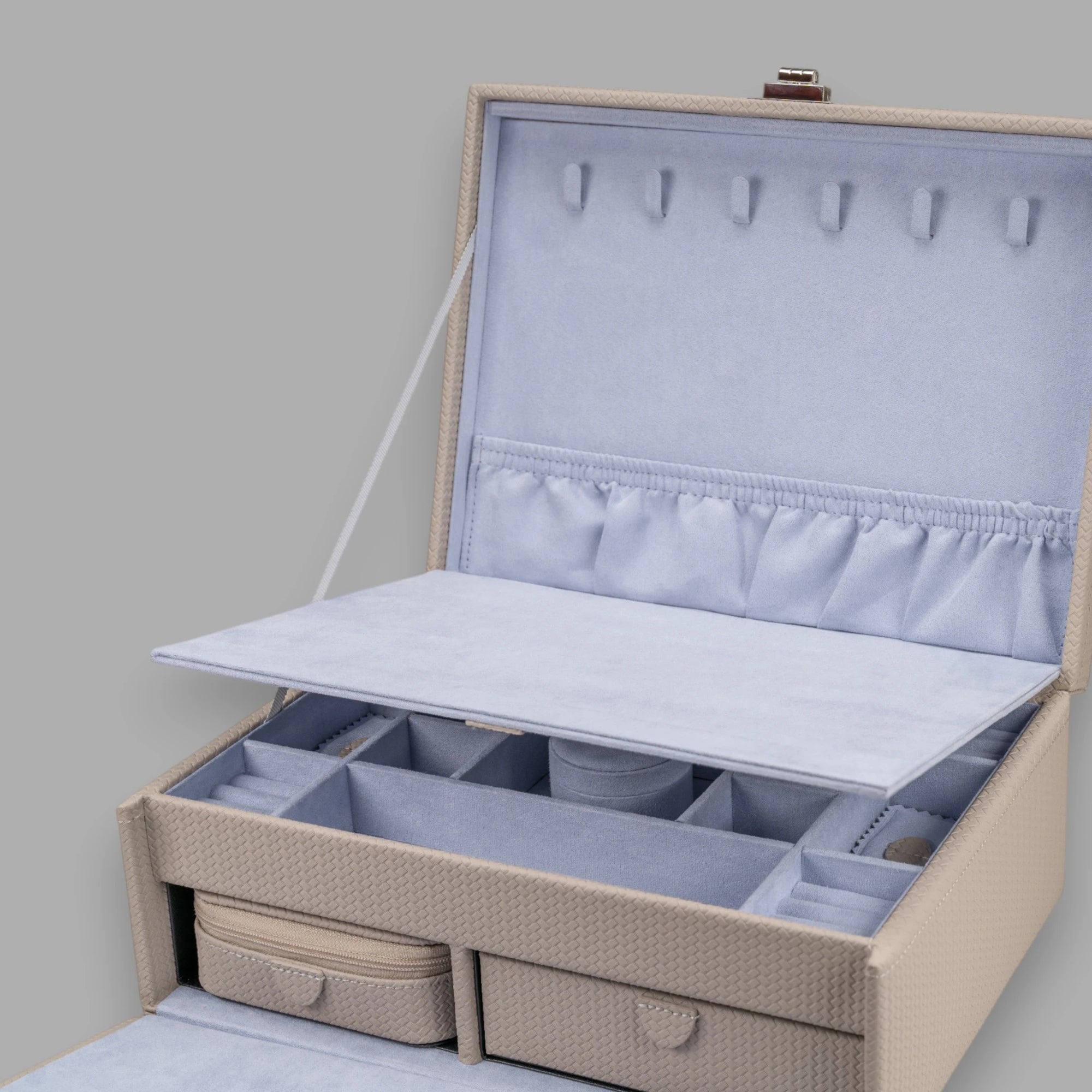 Coffret à bijoux L avec insert Corbello / taupe