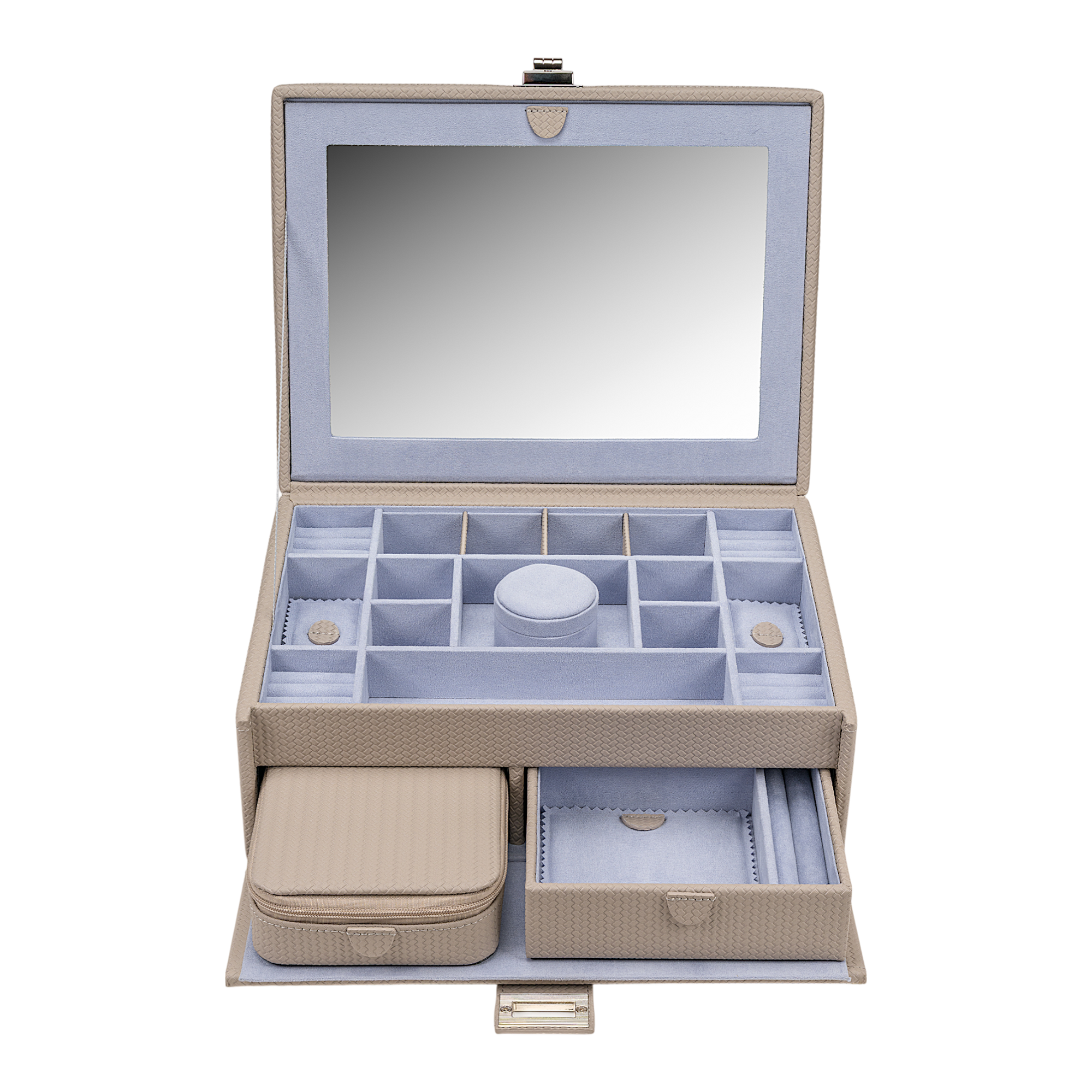 Coffret à bijoux L avec insert Corbello / taupe