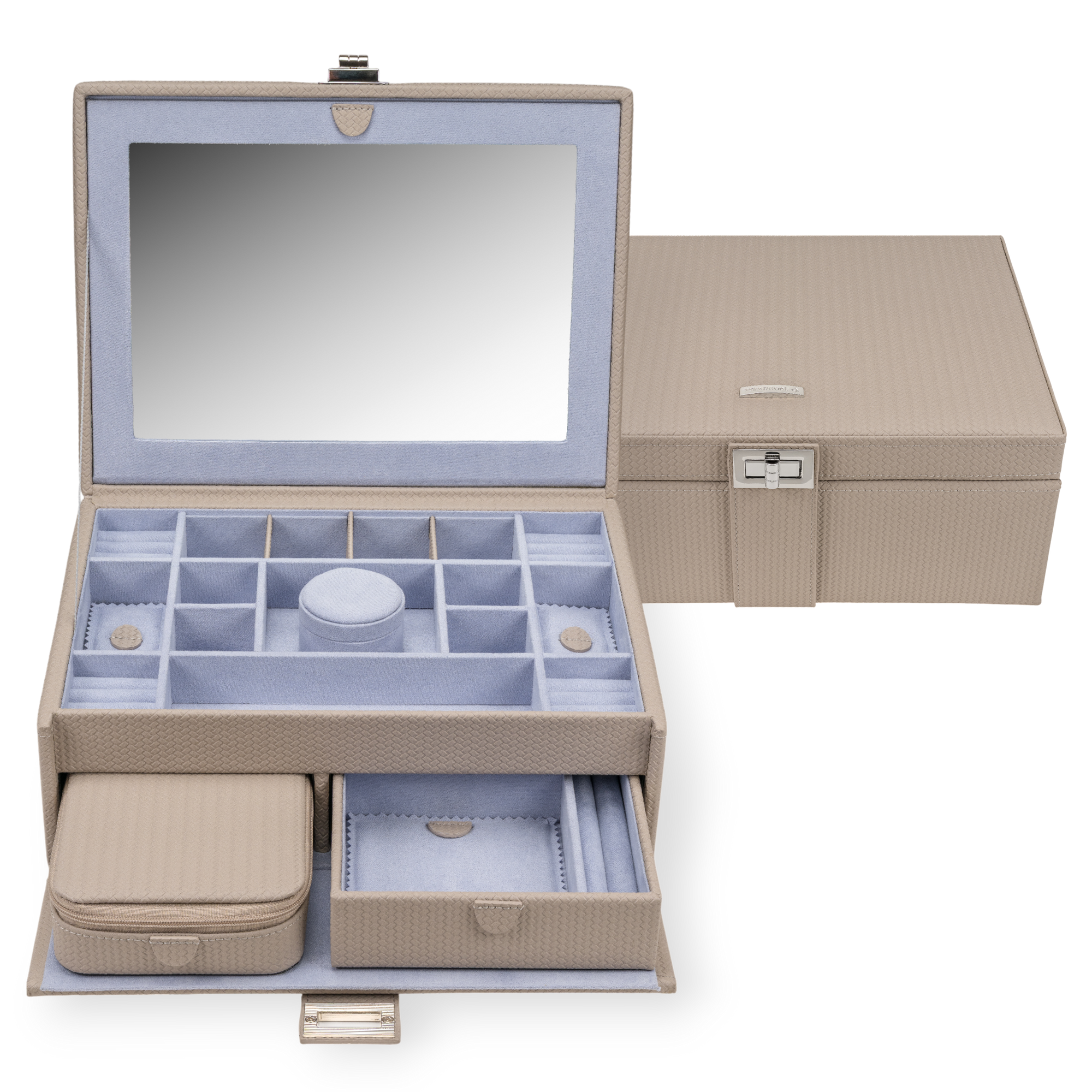 Coffret à bijoux L avec insert Corbello / taupe