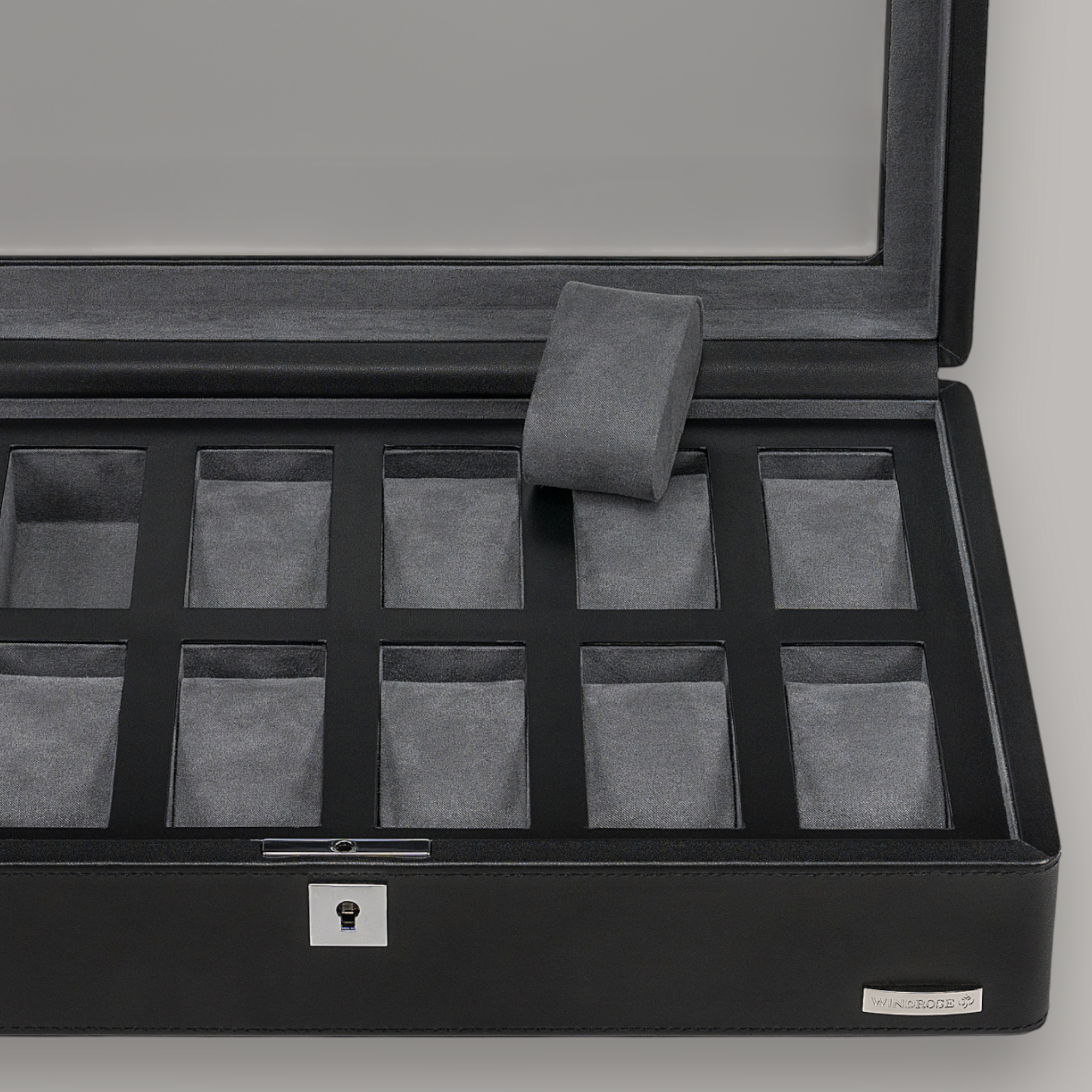 Étui à montres pour 12 montres 12 montres Tempora / noir (cuir recyclé)