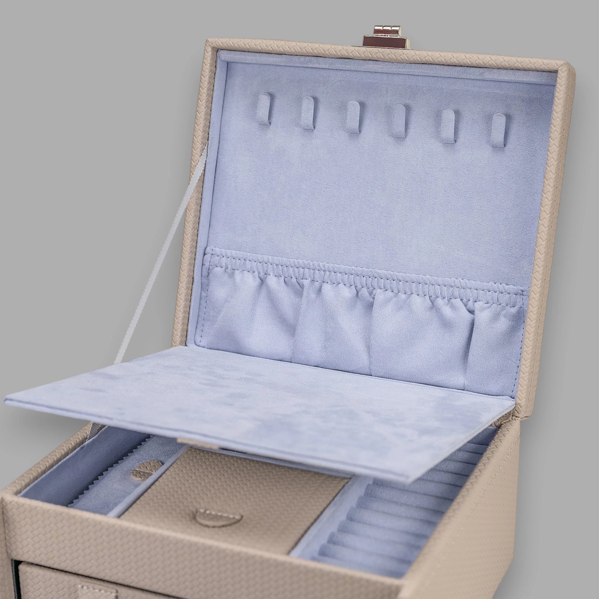 Coffret à bijoux M avec insert Corbello / taupe
