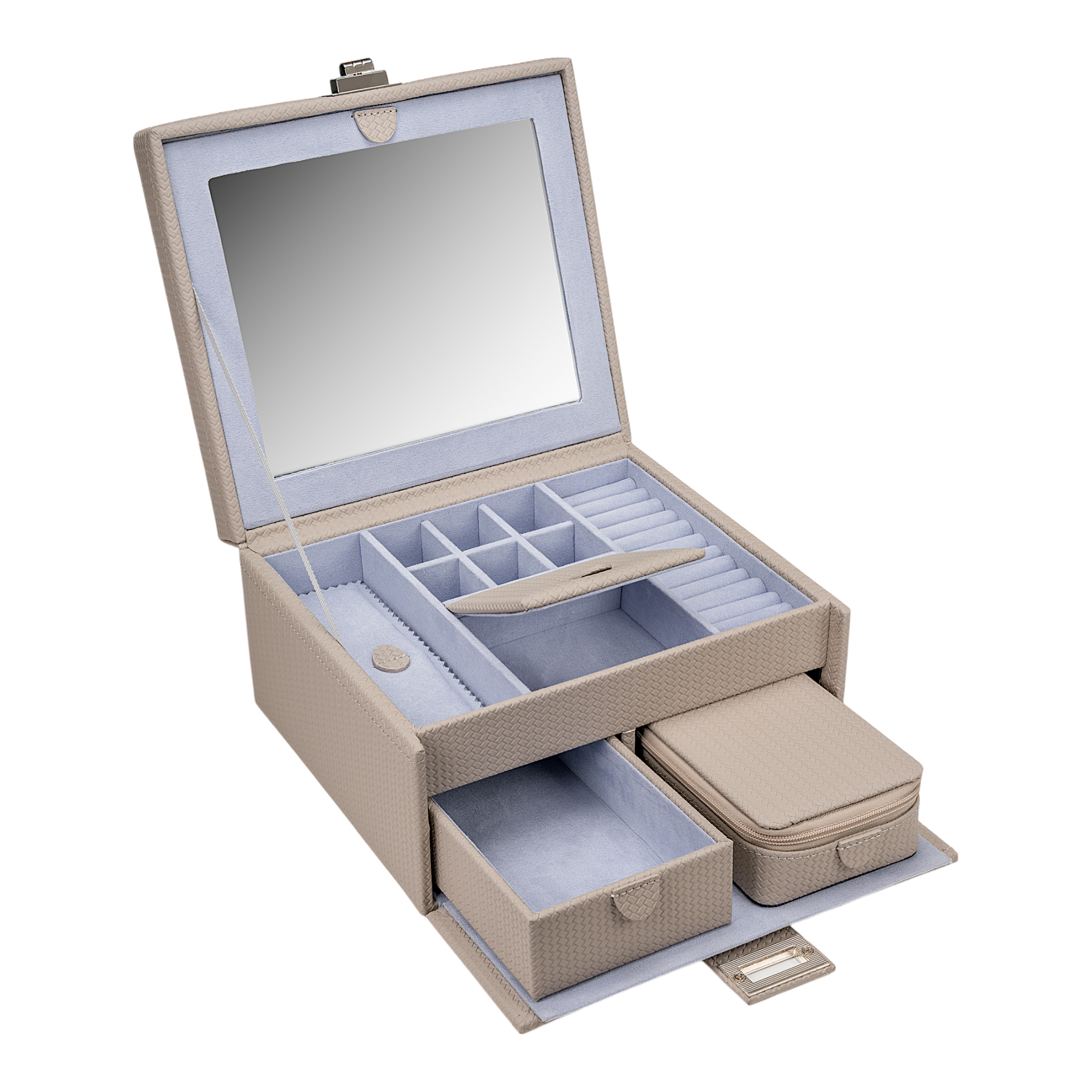 Coffret à bijoux M avec insert Corbello / taupe