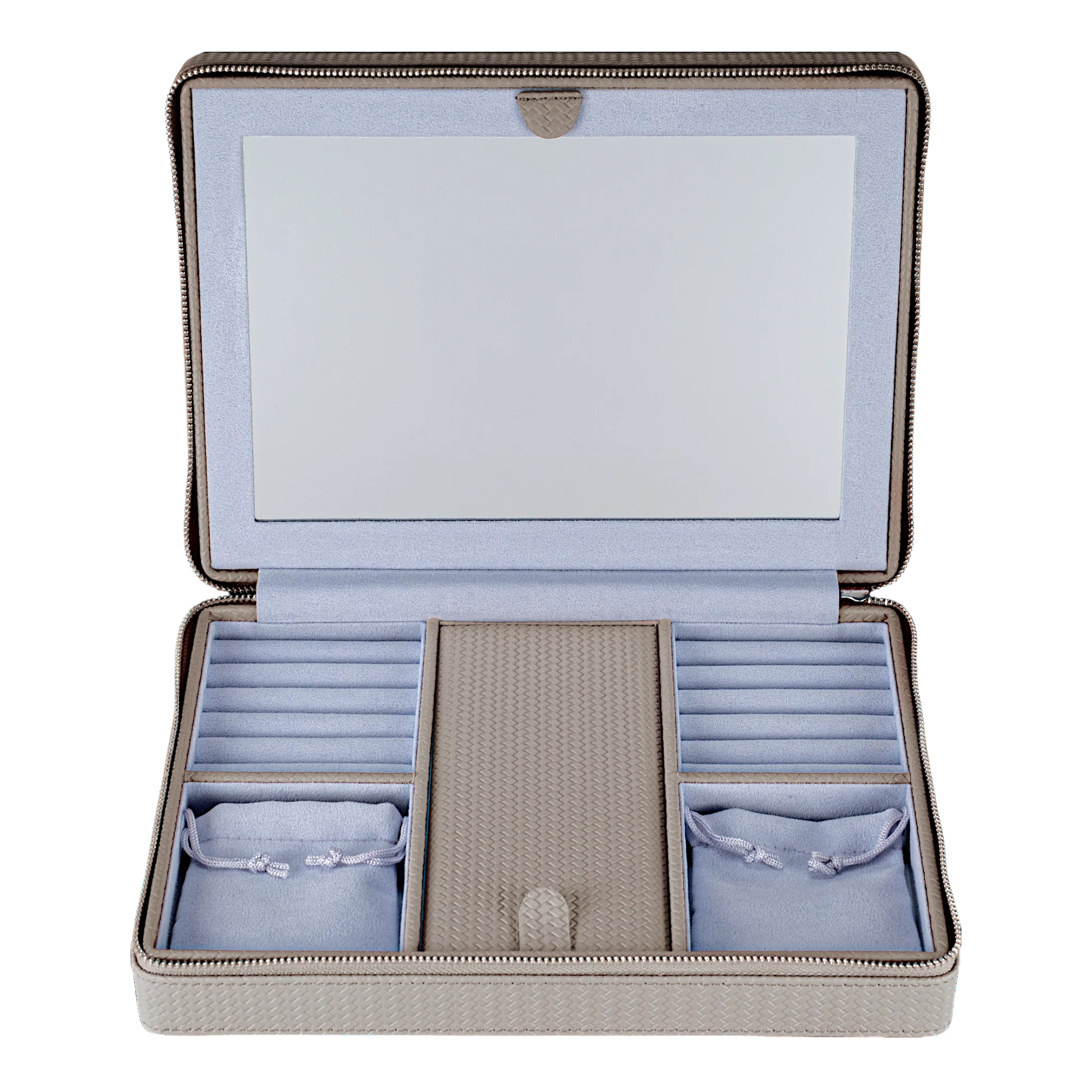 Boîte à bijoux zippée Corbello / taupe
