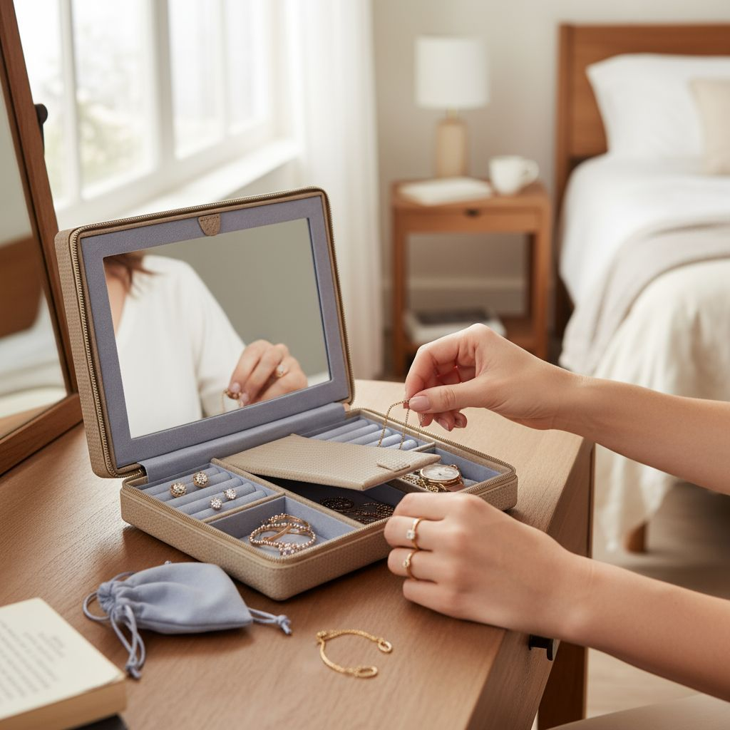 Reissverschluss Schmuckbox corbello / taupe