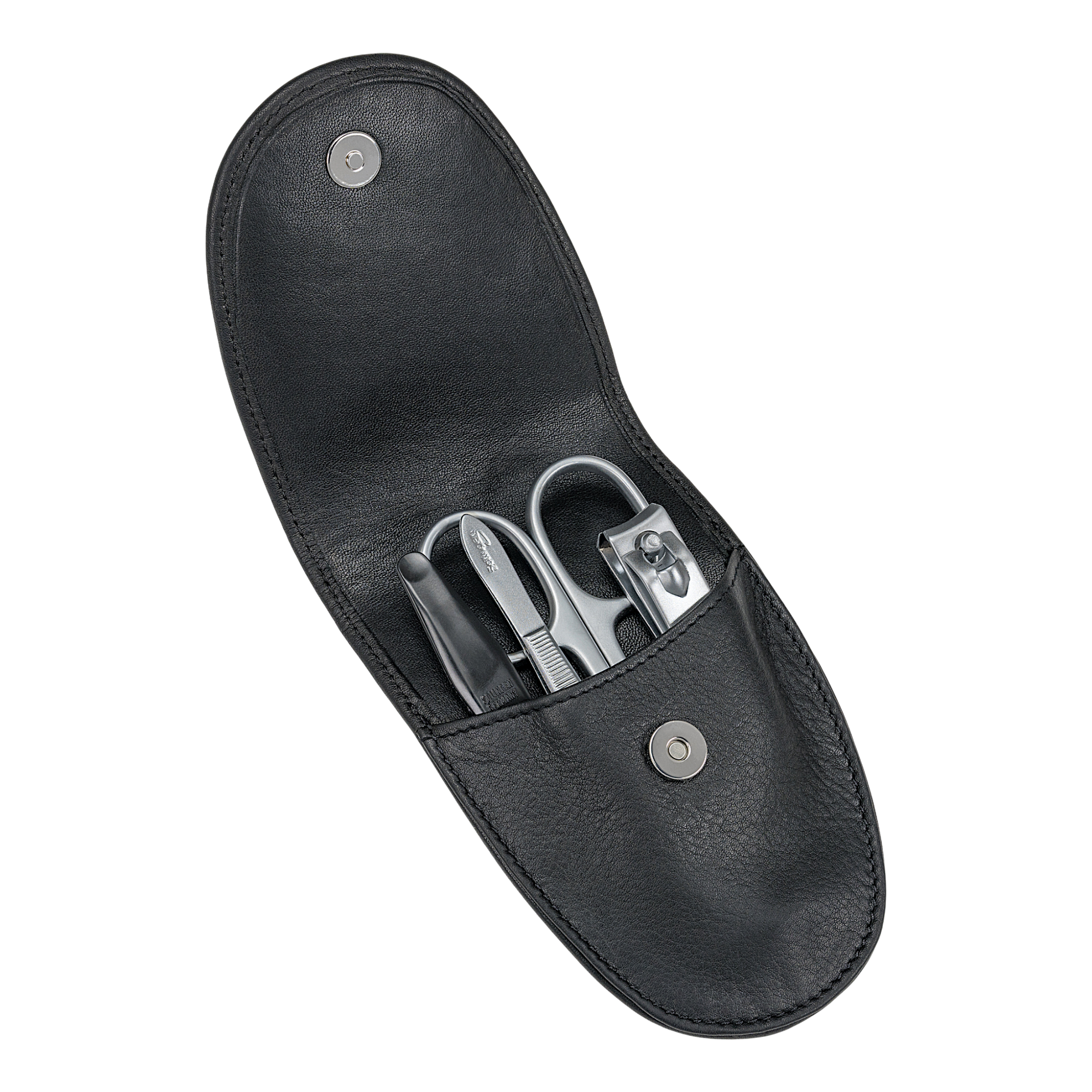 Astuccio per manicure 4 pezzi nappa / nero (pelle bovina integrale)