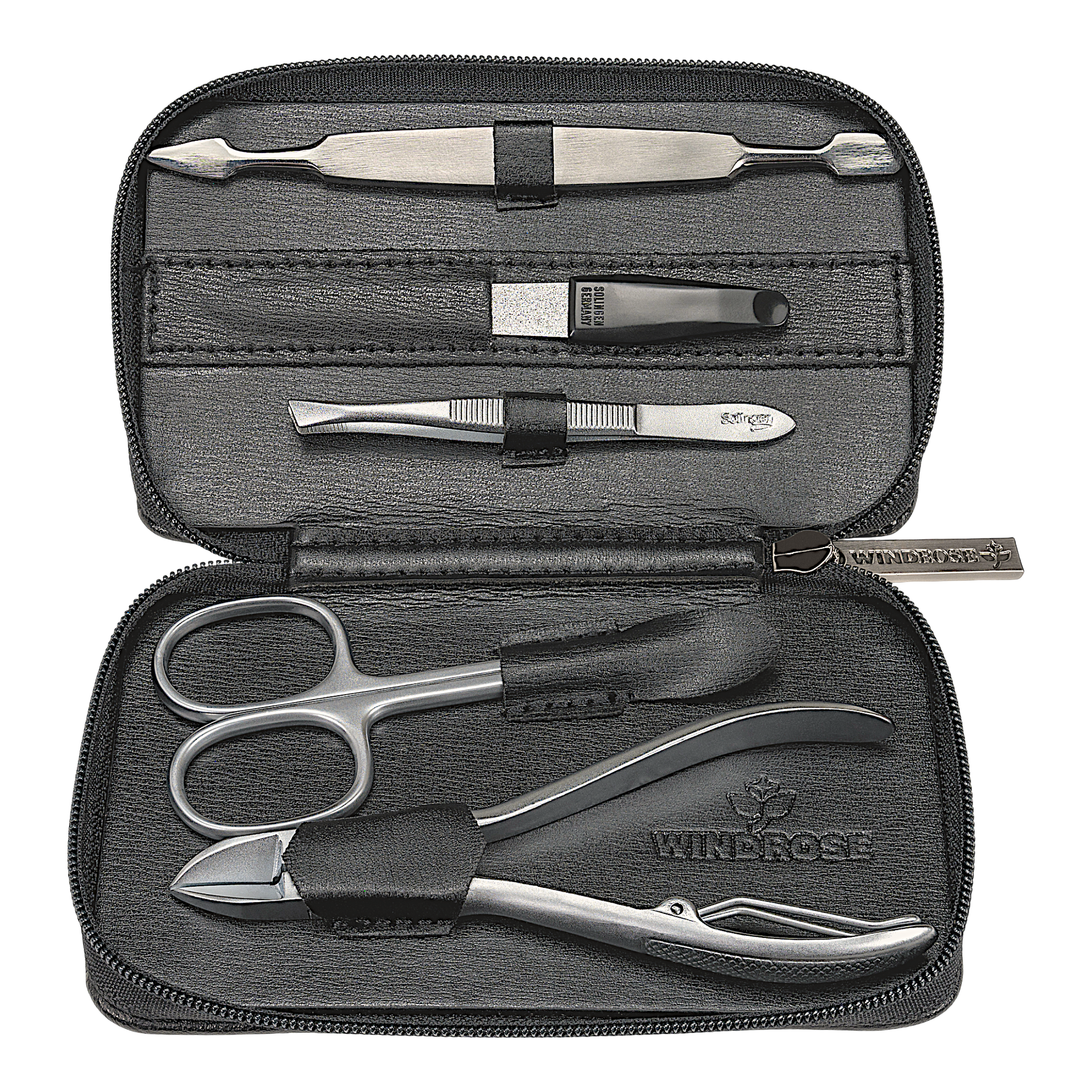 Astuccio per manicure da 5 pezzi Ambiance / nero (pelle)