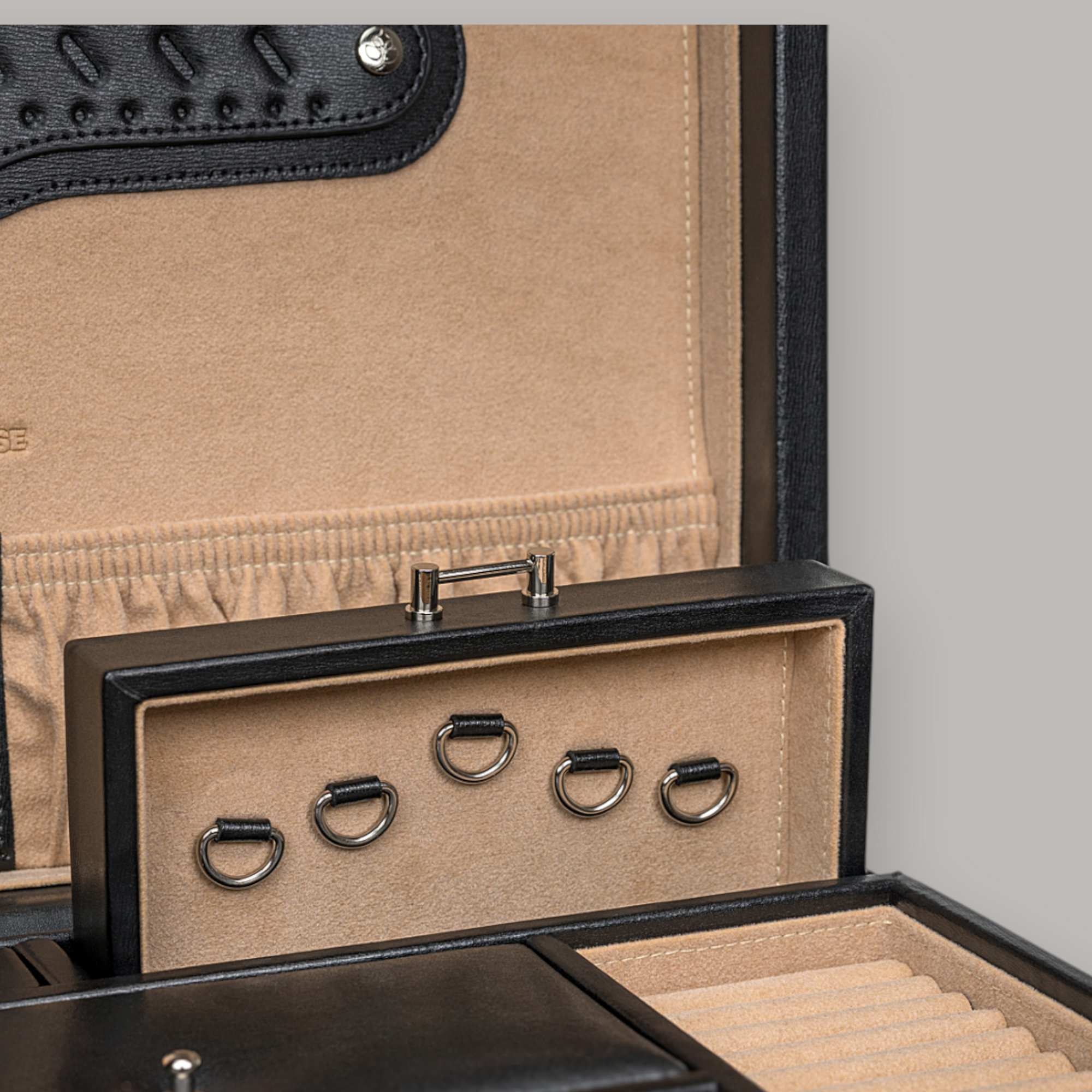 Portagioie/orologio Ambiance / nero (pelle)