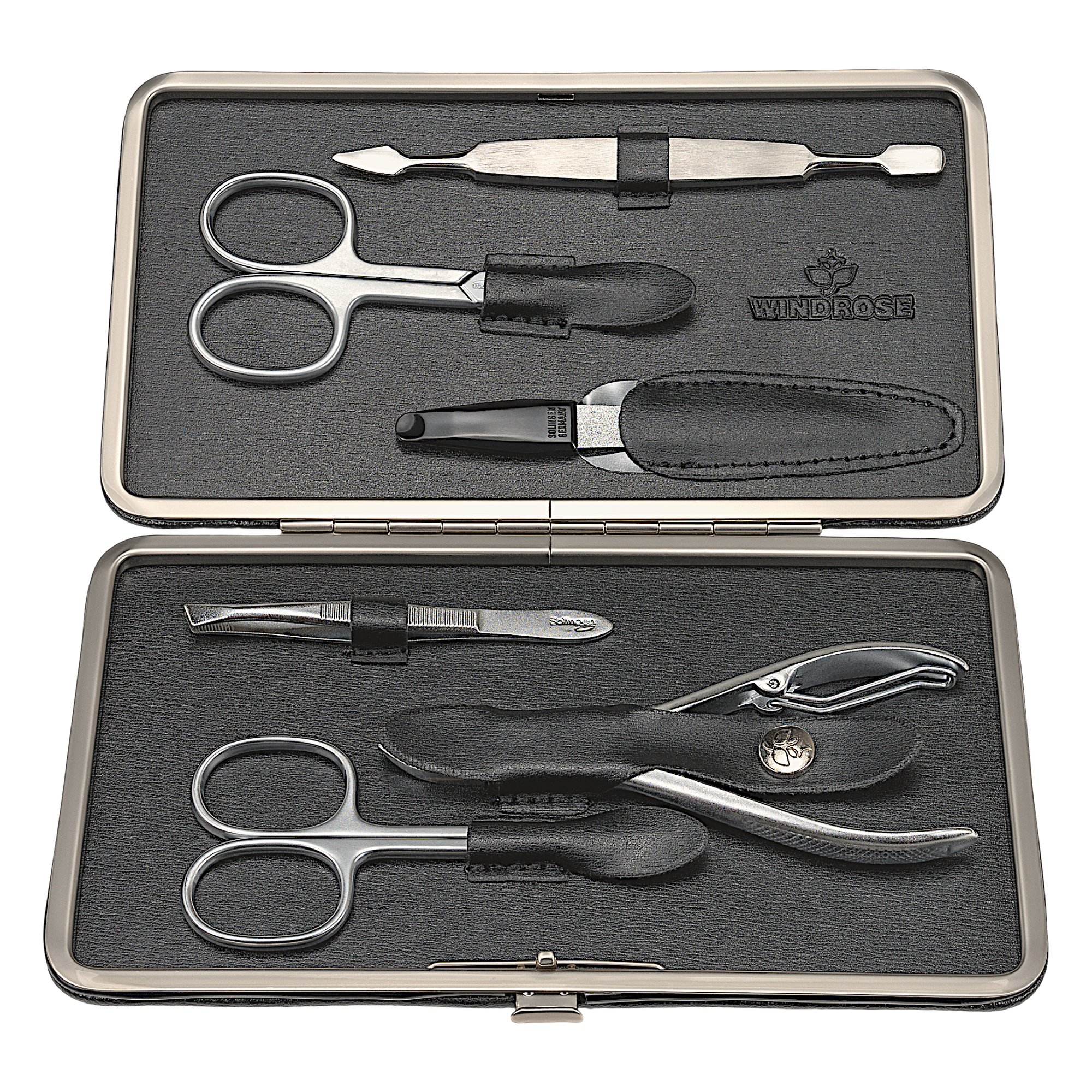 Astuccio per manicure da 6 pezzi Ambiance / nero (pelle)