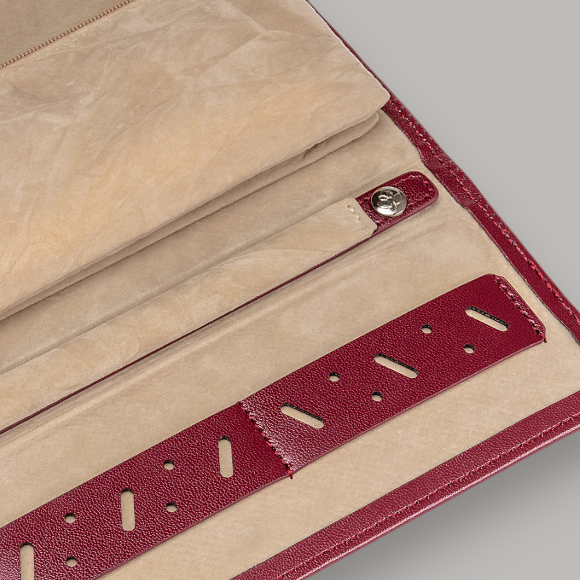 Borsa per gioielli in merino / rosso
