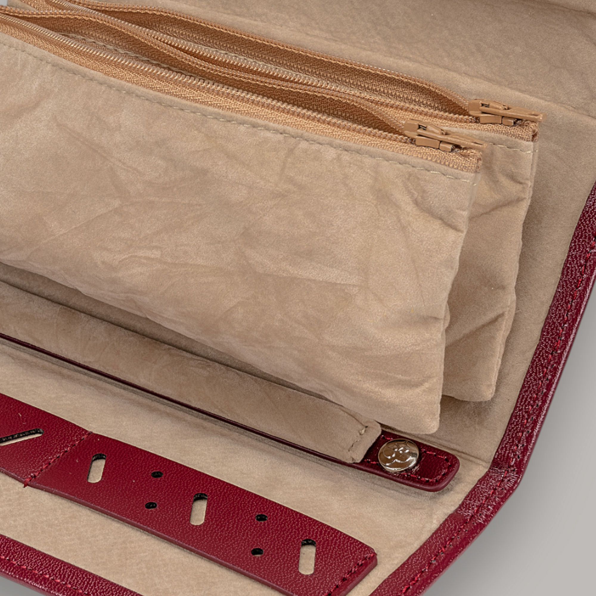 Borsa per gioielli in merino / rosso