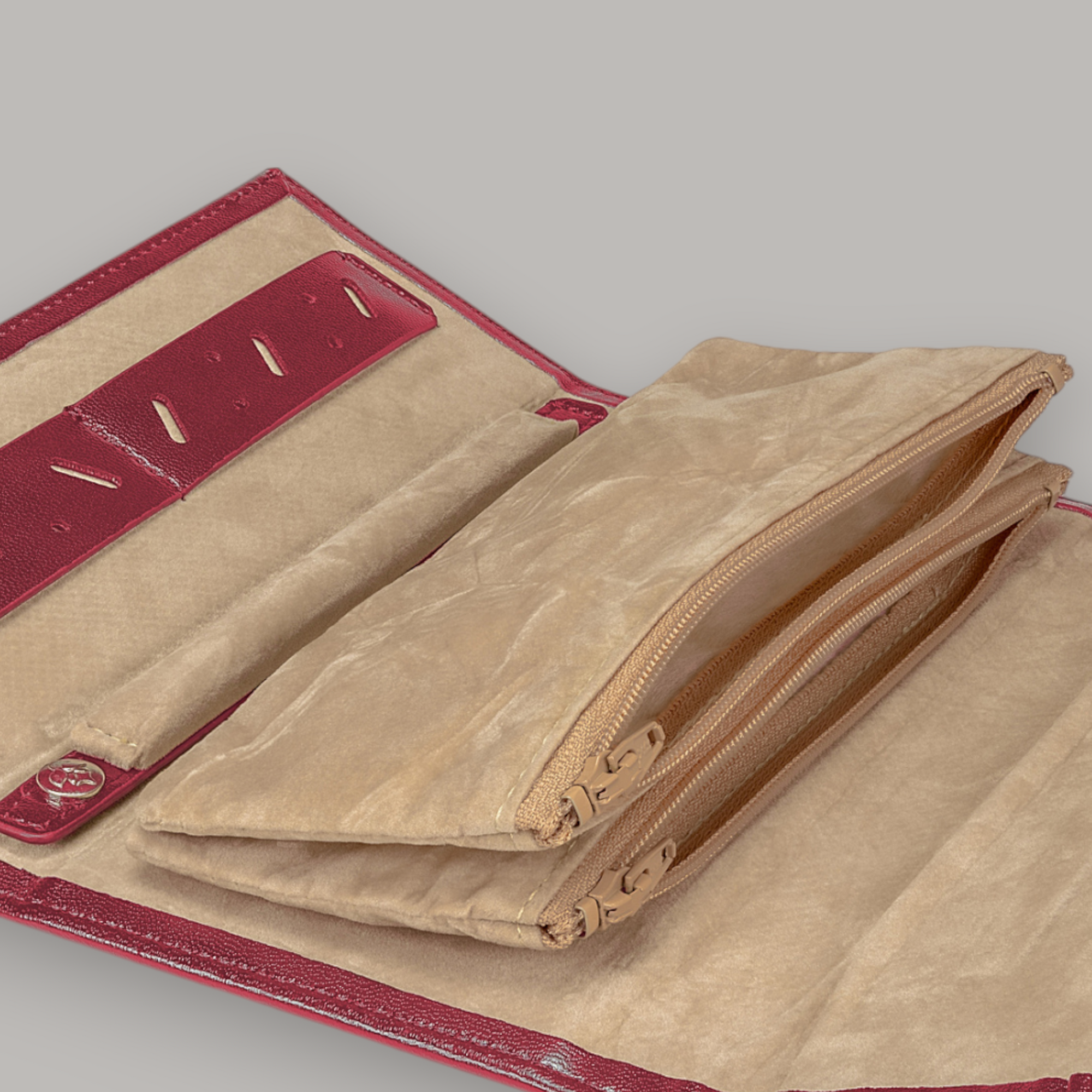 Borsa per gioielli in merino / rosso