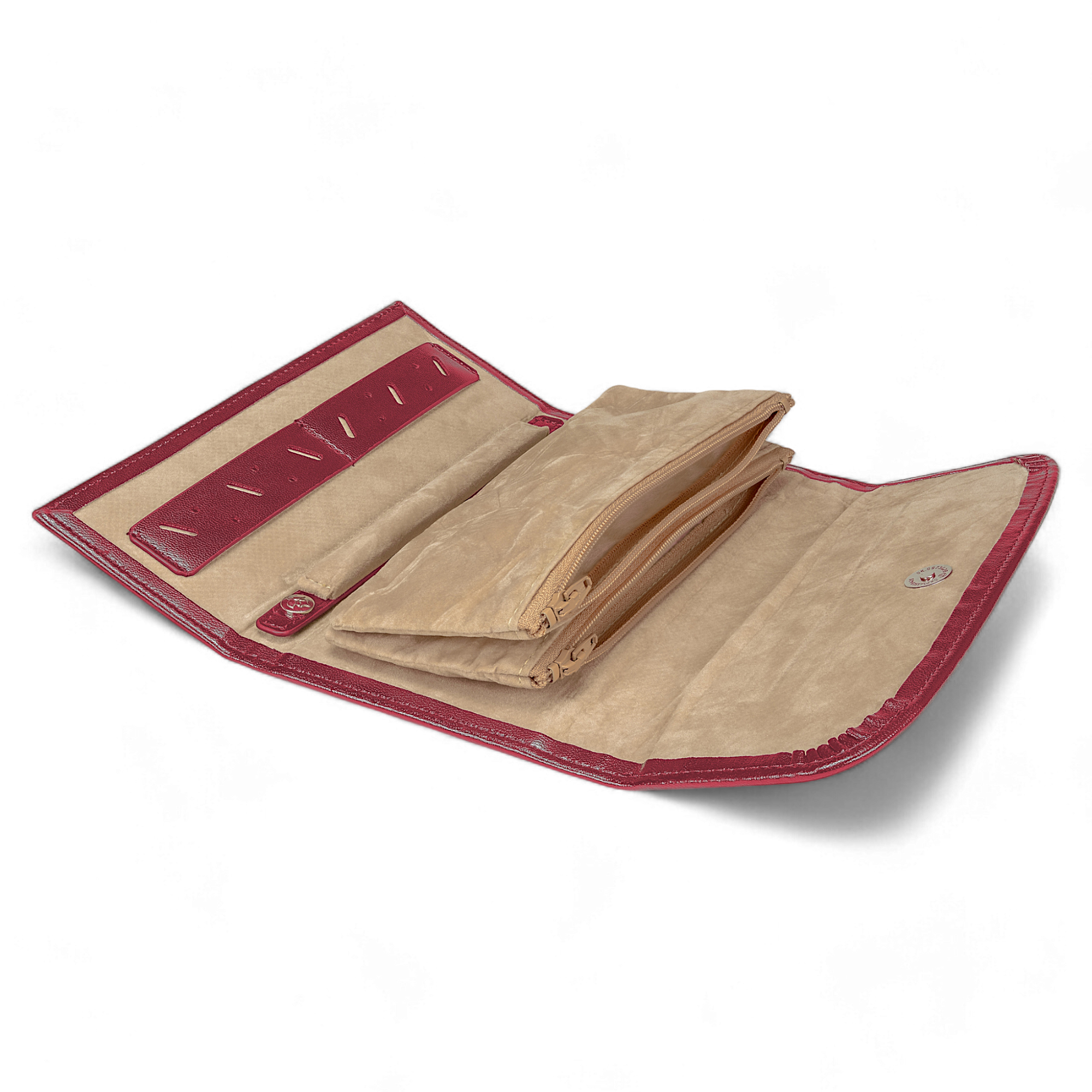 Borsa per gioielli in merino / rosso
