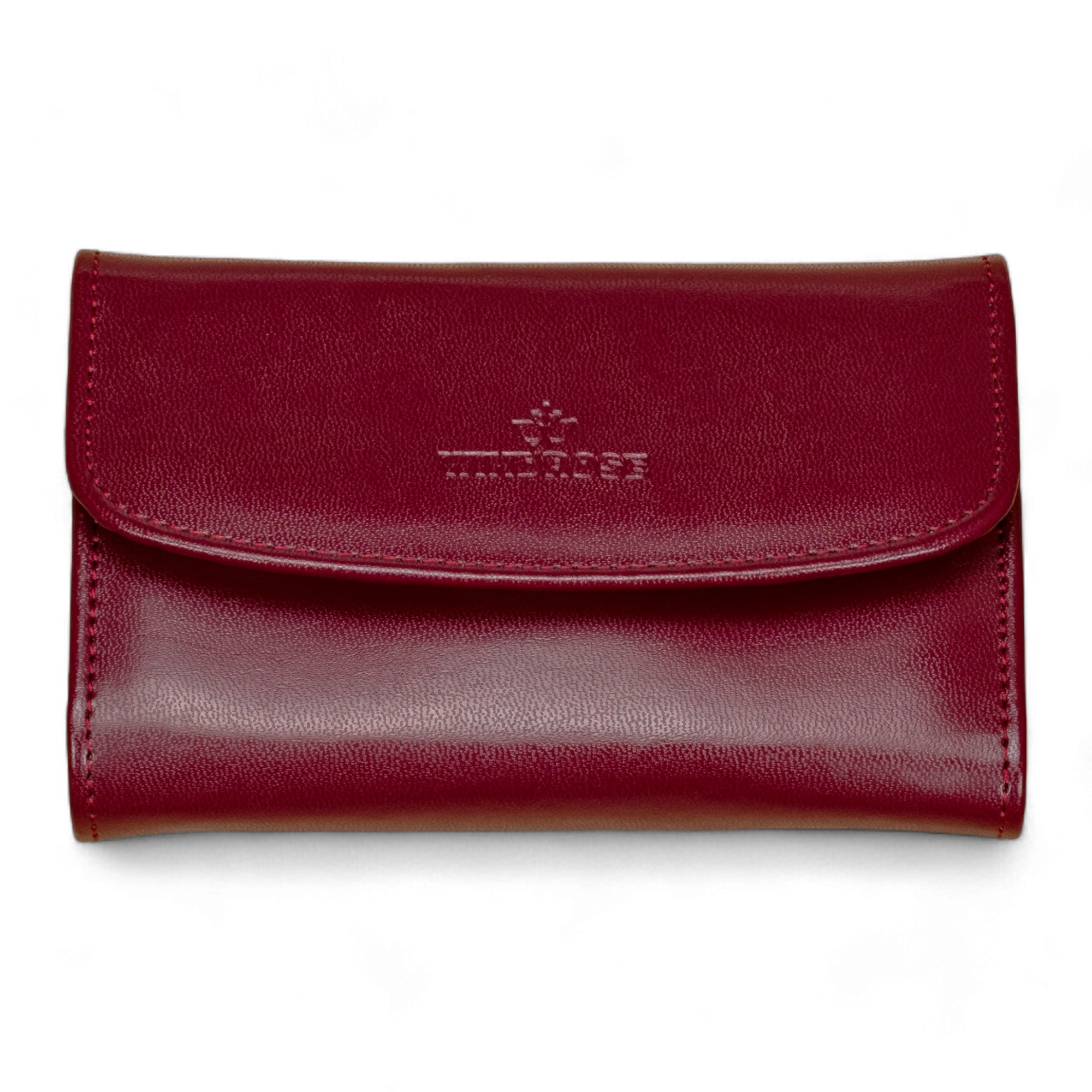 Schmuckkoffer XXL mit integrierter Schmucktasche Merino / rot