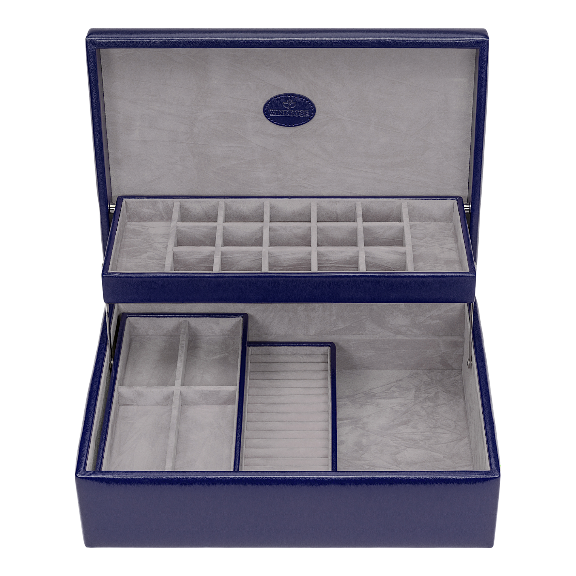 Boîte à breloques avec 2 inserts amovibles Merino Moda / bleu foncé