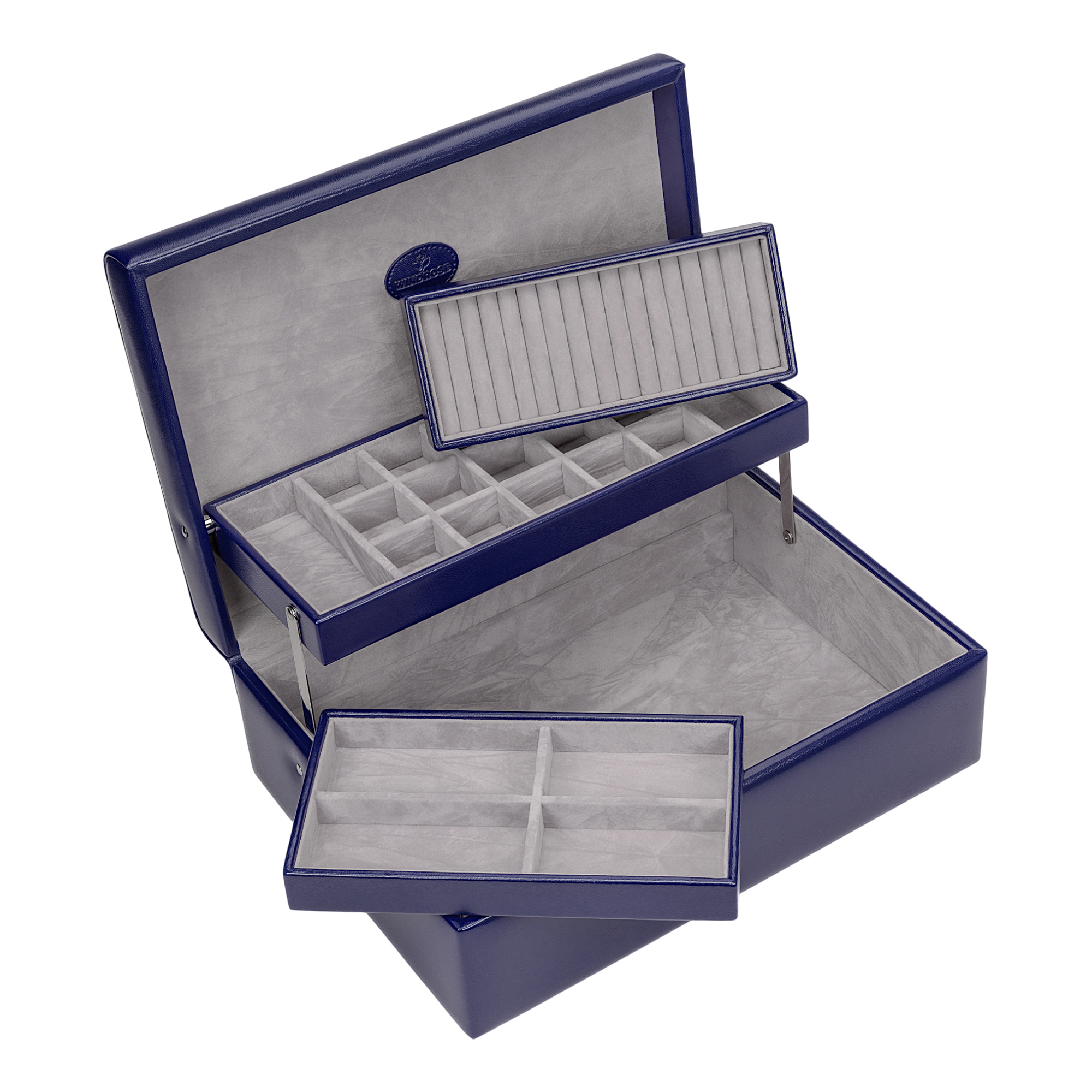 Boîte à breloques avec 2 inserts amovibles Merino Moda / bleu foncé