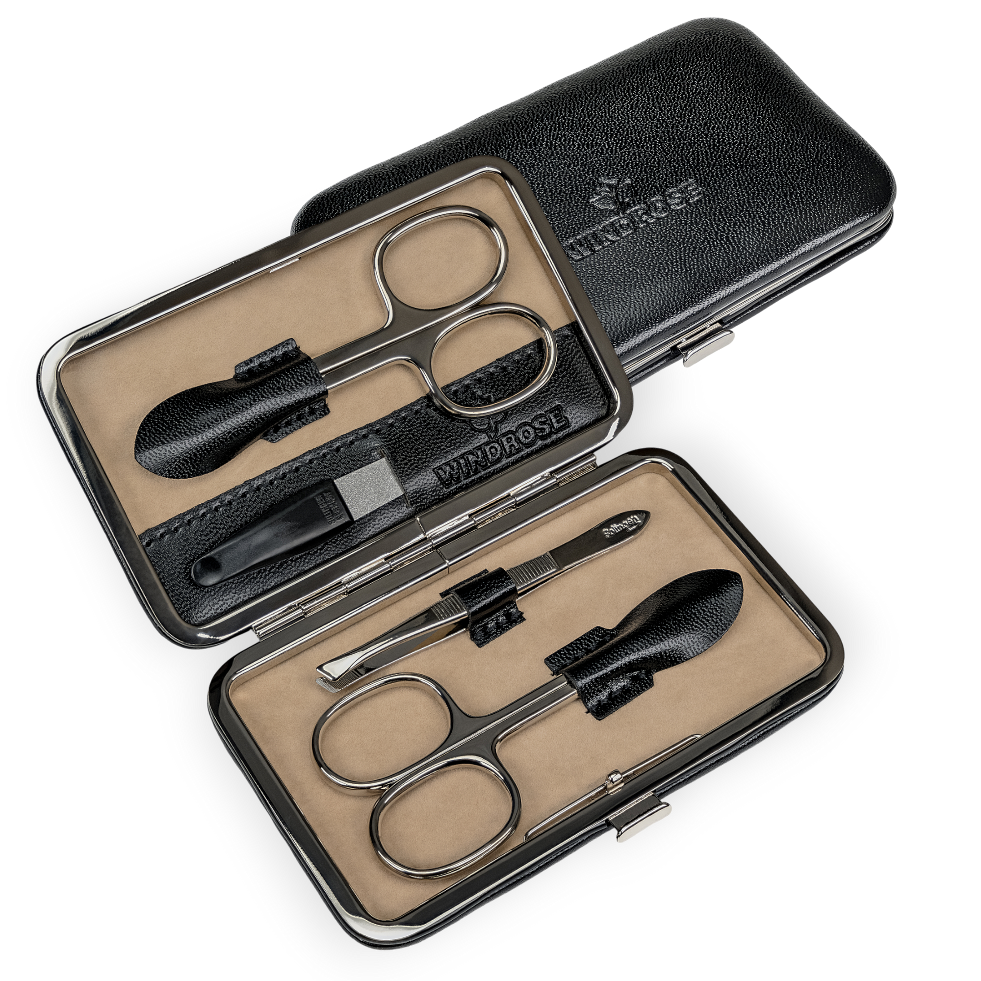 Astuccio per manicure 4 pezzi Merino / nero