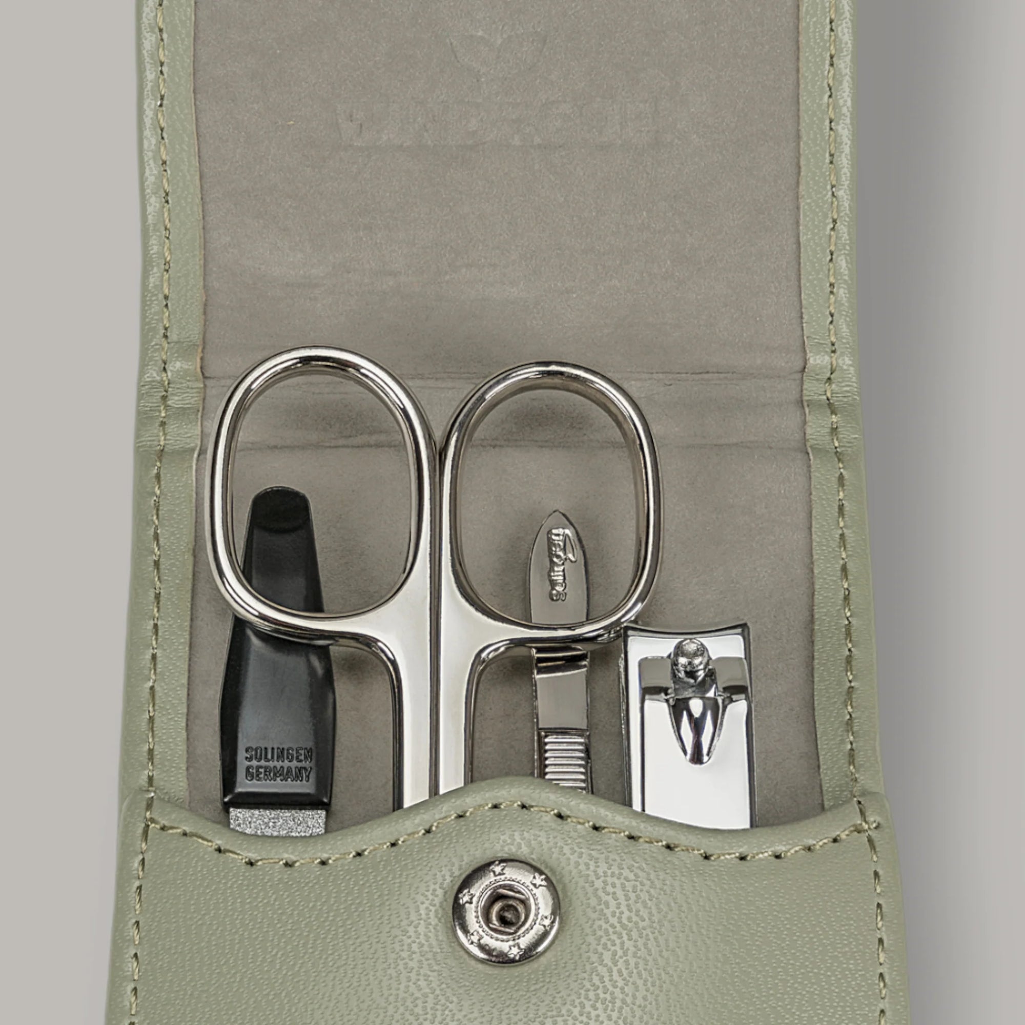 Astuccio per manicure 4 pezzi Merino Moda / salvia