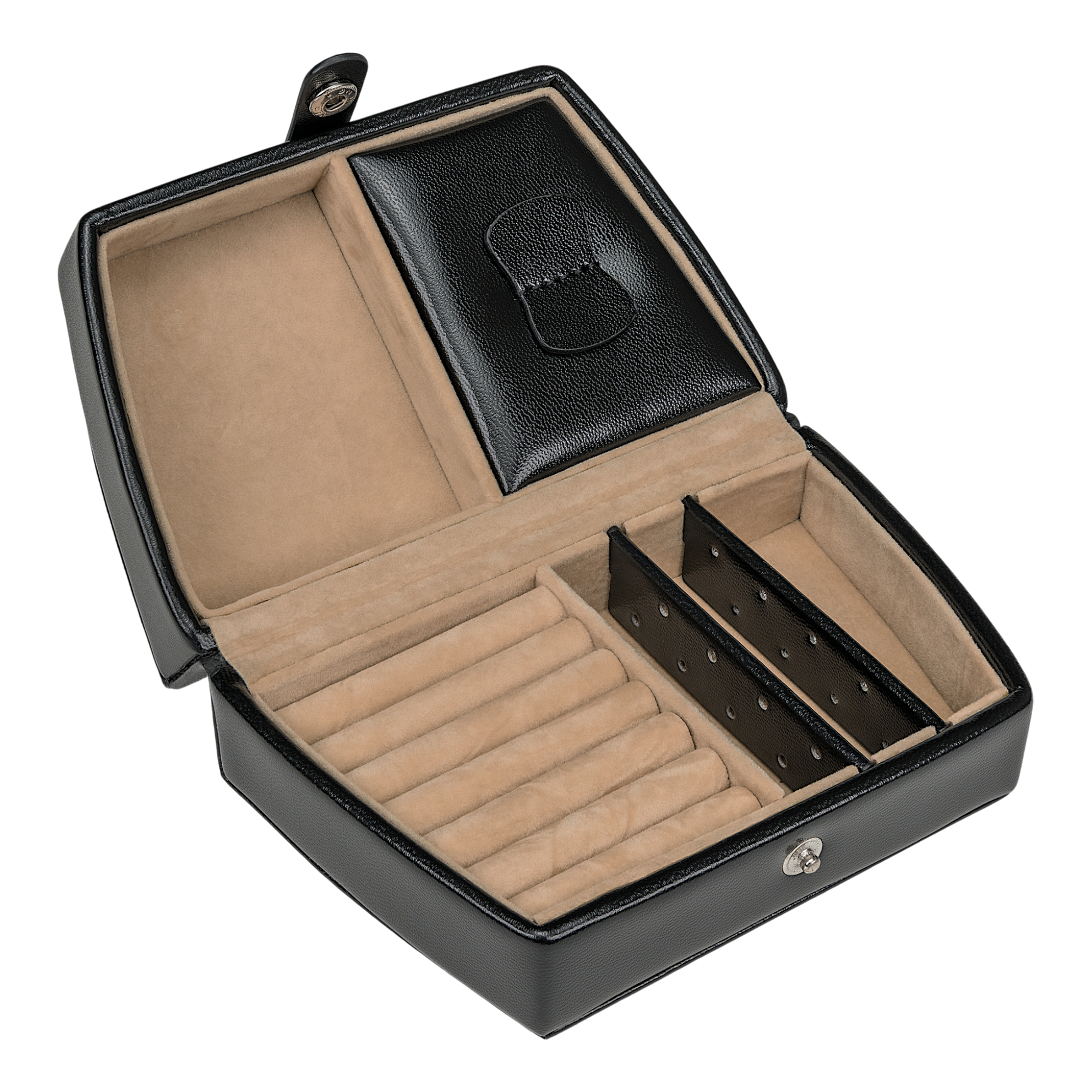 Coffret à bijoux automatique avec insert de voyage Merino / noir