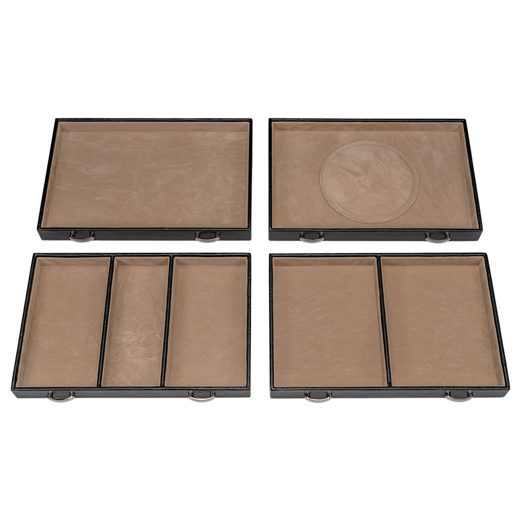 Schmuckoffer beluga / schwarz (Leder)