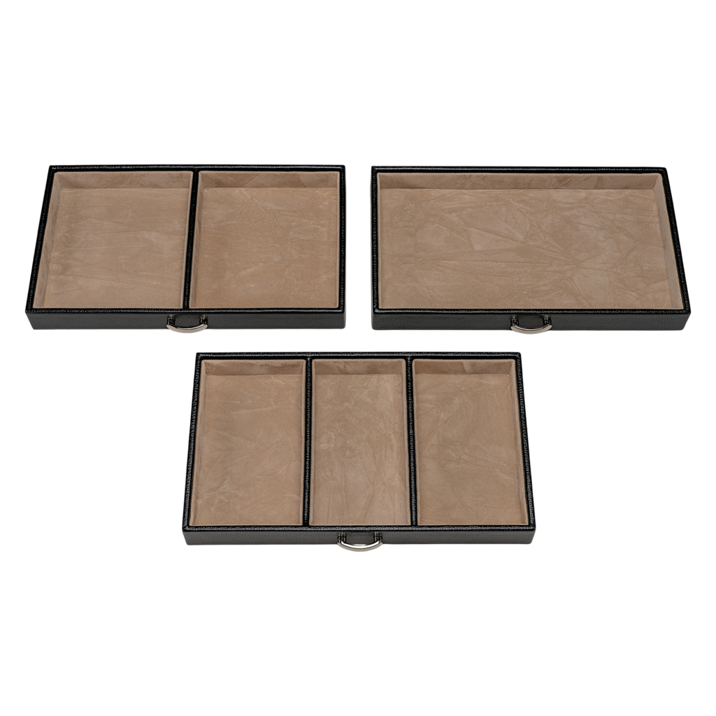 Schmuckkoffer beluga / schwarz (Leder)